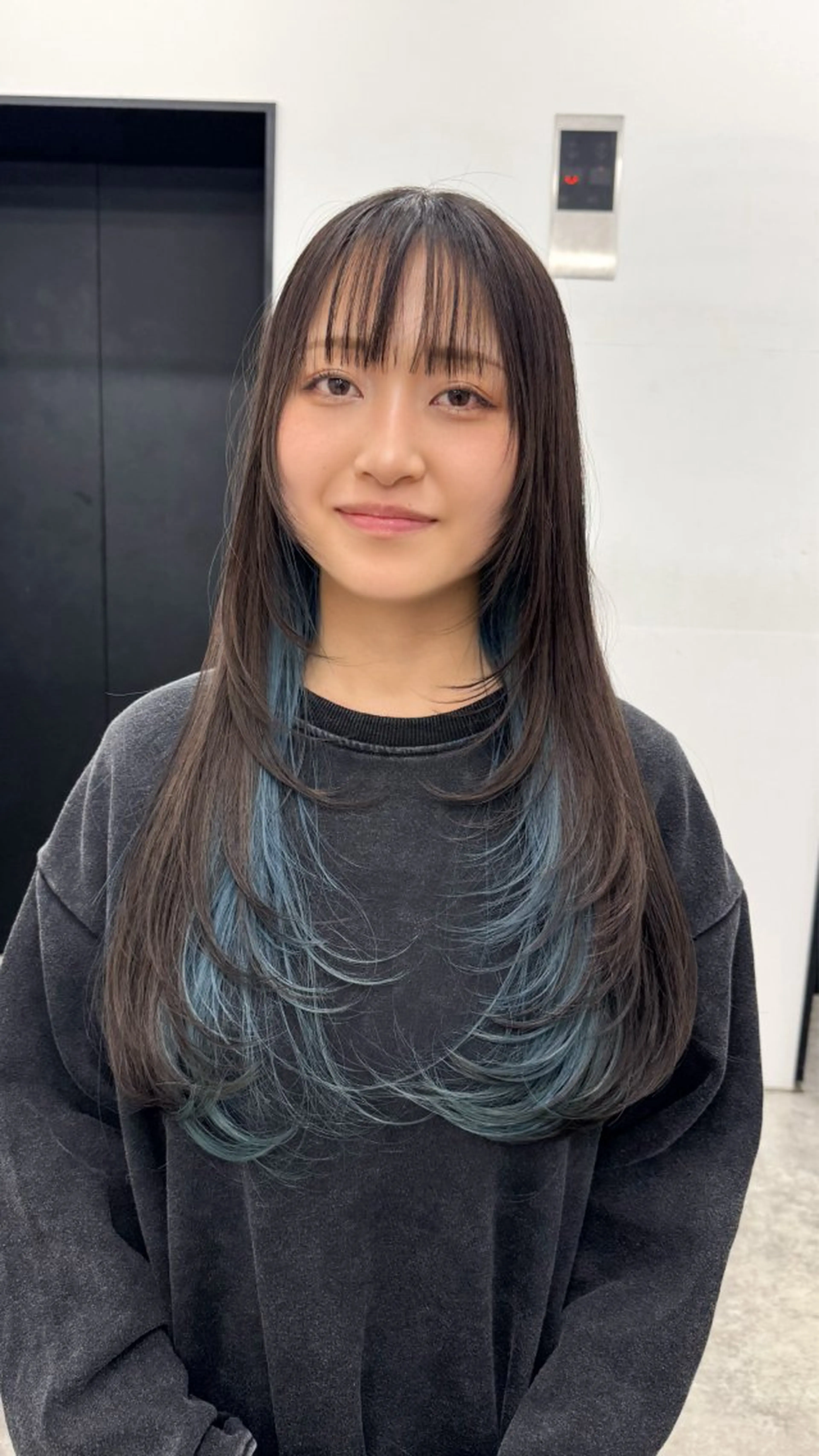 韓国レイヤーカット＋カメラアプリでの撮影の写真