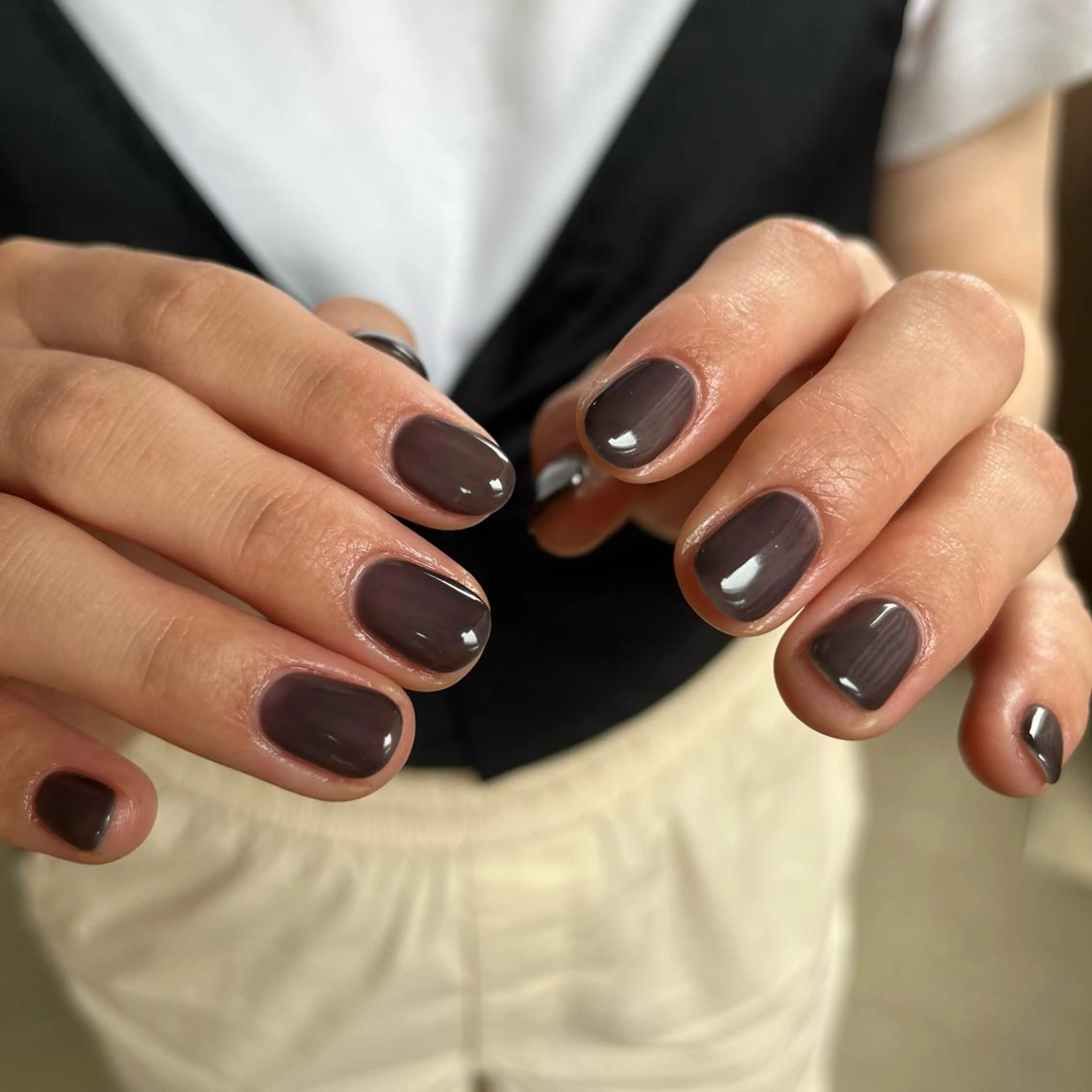 ネイル ネイビー パープル ハンドネイル nail salon O (en)所属・vegh. nail／阿波座のネイルデザイン