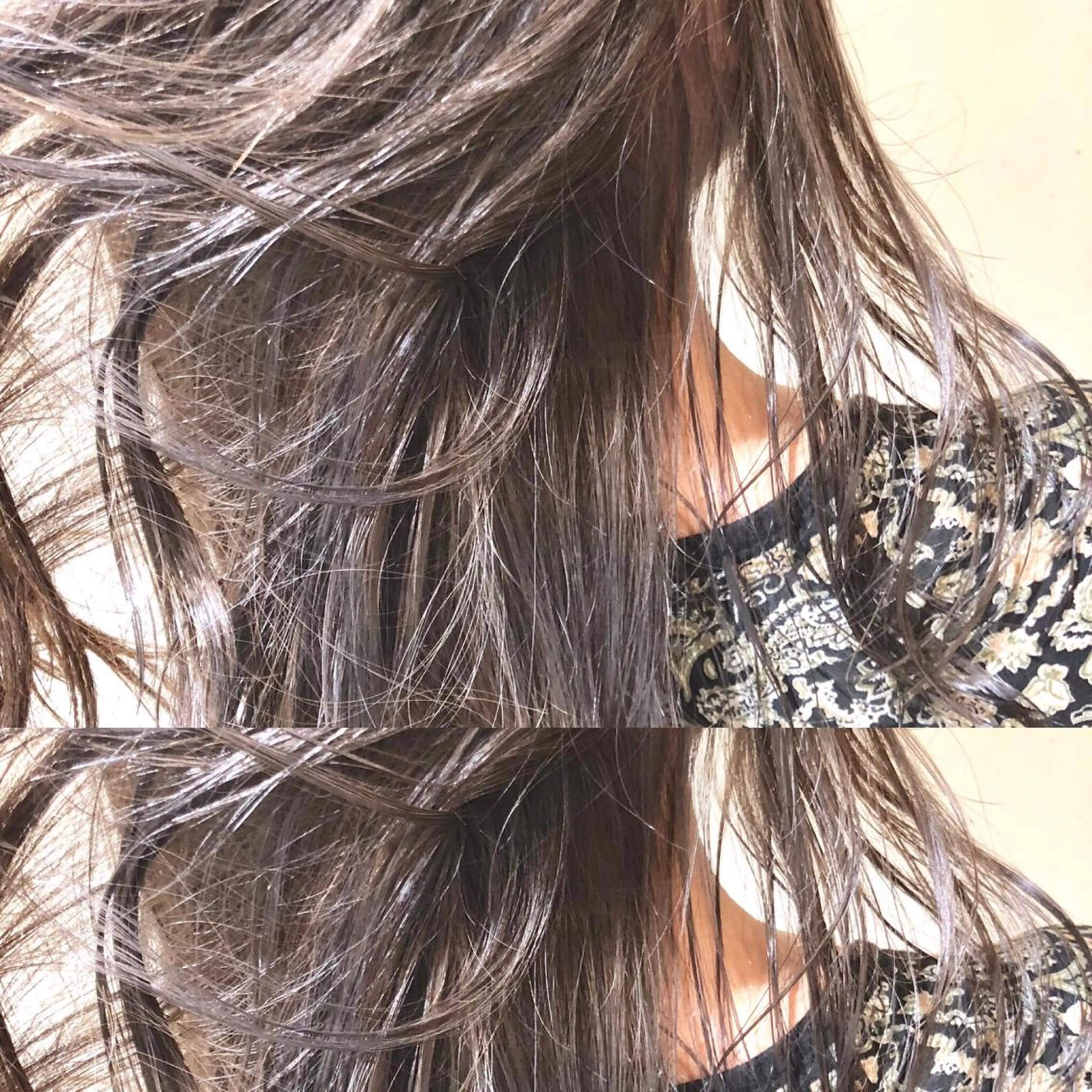 セミロング カラー パーマ ヘアアレンジ セミロングパーマ バレイヤージュ ベージュカラー 黒髪 フォギーベージュ 【ツヤ髪美容師】 ツダケイスケのヘアスタイル