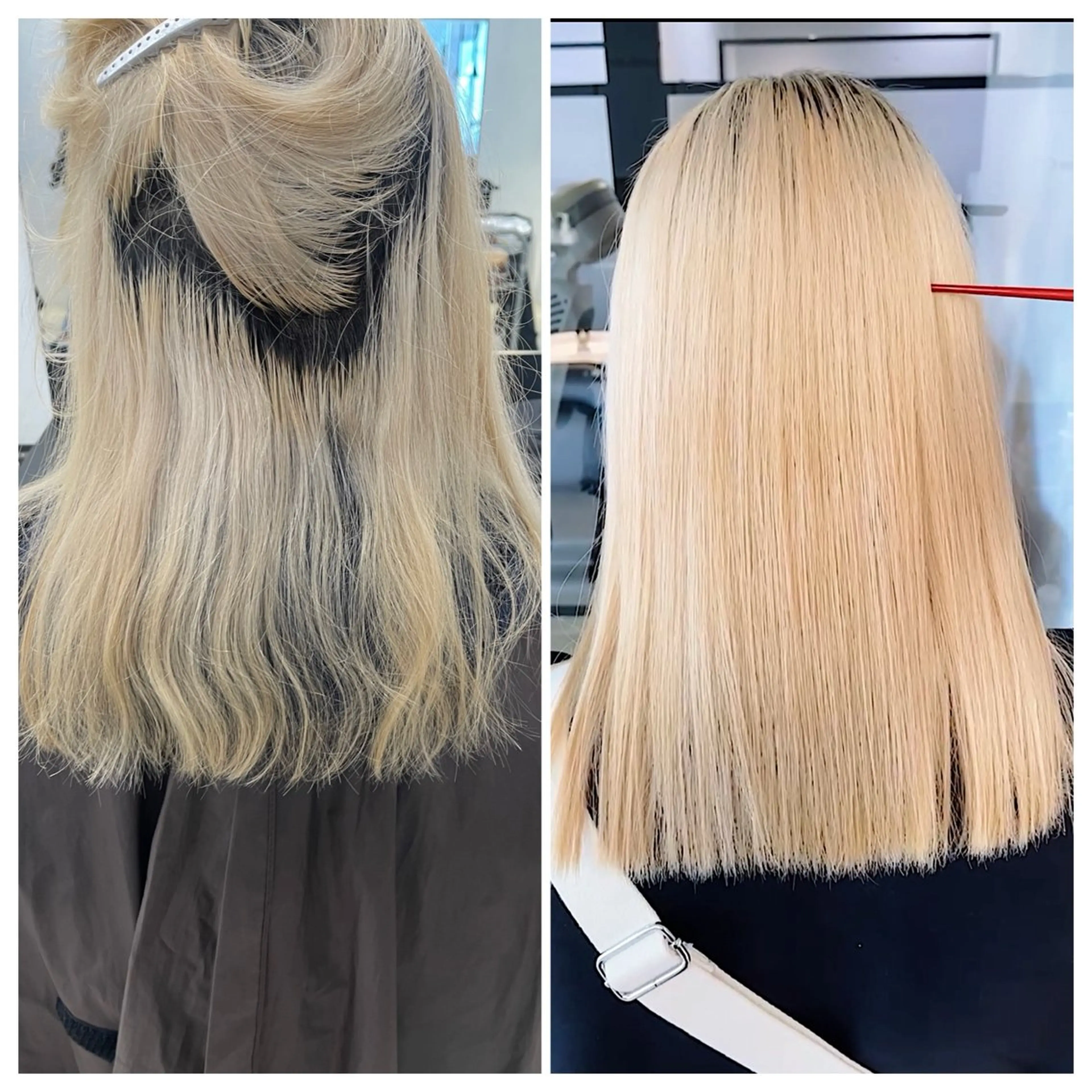 ミディアム 縮毛矯正 トリートメント け んブリーチ縮毛矯正のヘアスタイル