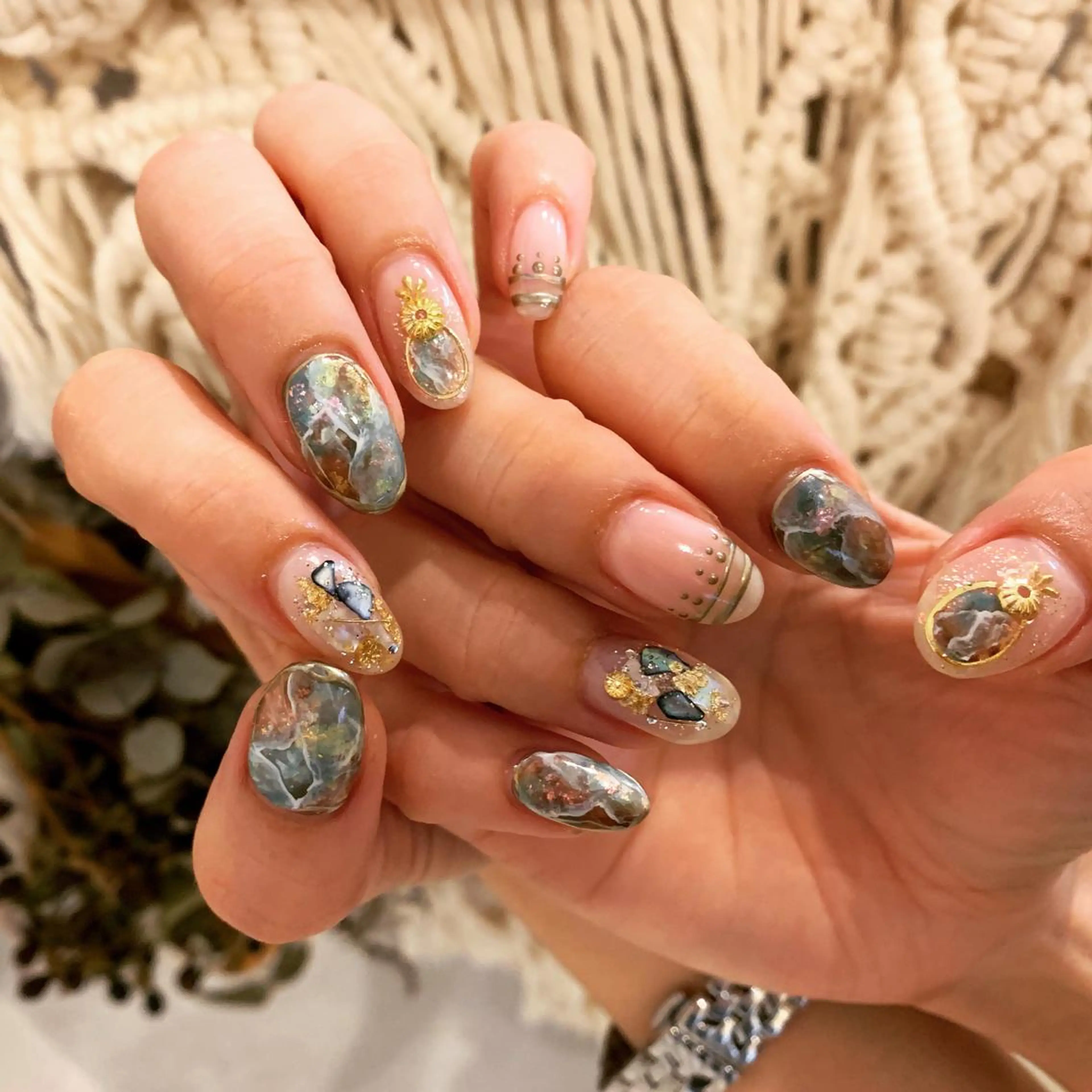 ネイル アートネイル ミラーネイル ニュアンスネイル オフィスネイル シンプルネイル Asnail 石川頌子のネイルデザイン