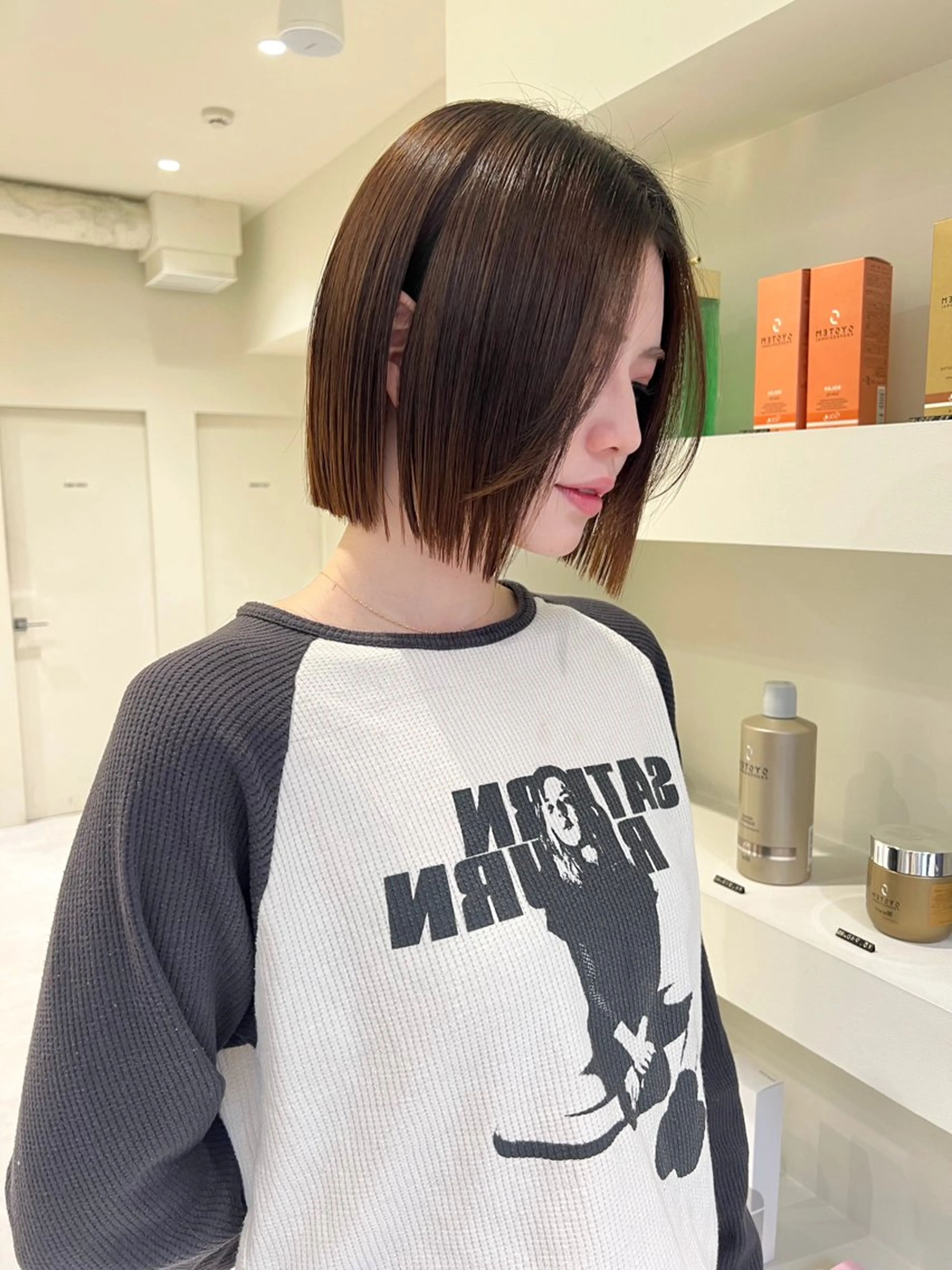 ショート 伸ばしかけ 小顔ボブ jilblanカホのヘアスタイル