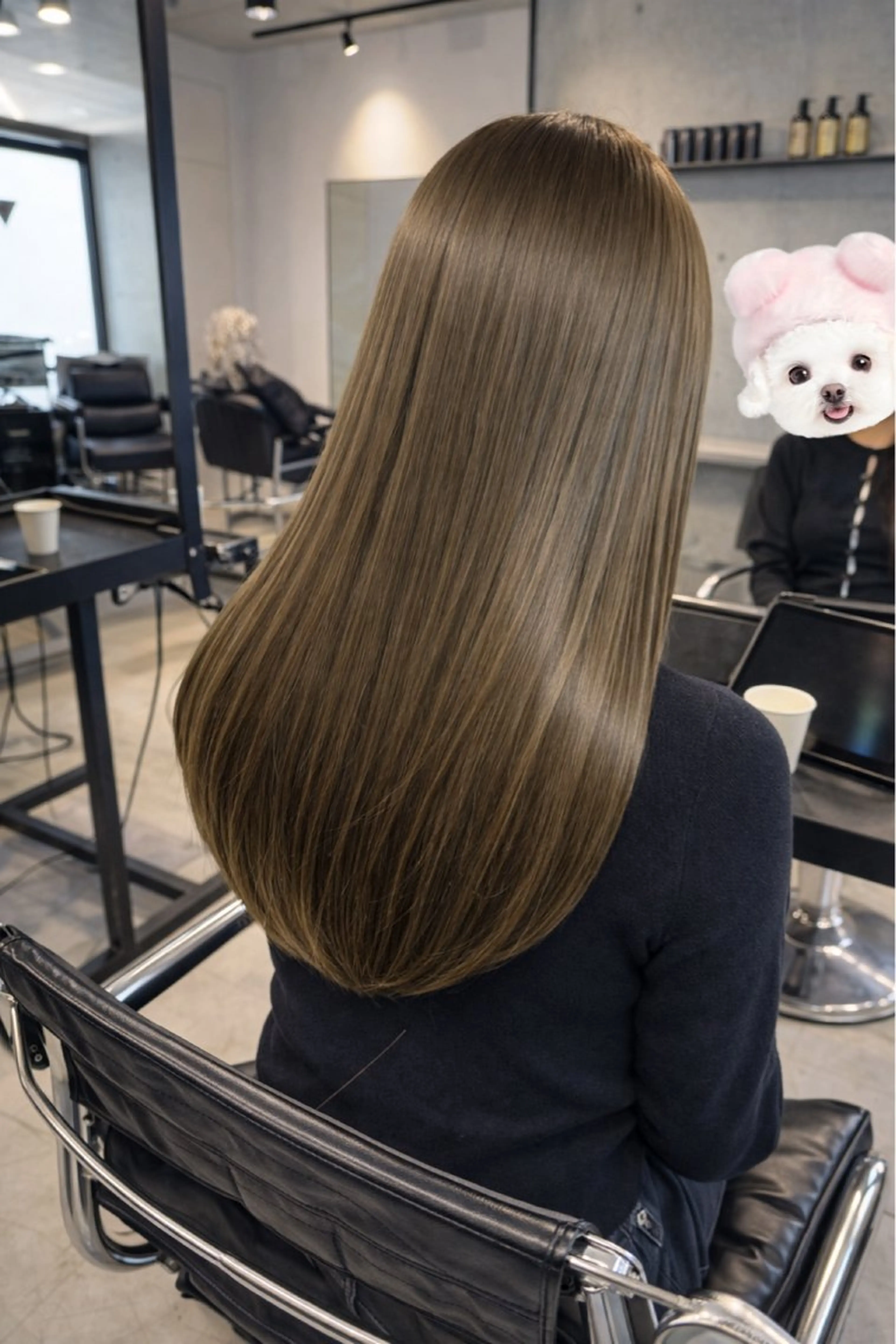 ロング カラー パーマ ヘアアレンジ ヘアカラー トリートメント 透明感/オリーブ/ グレージュ/YUKAのヘアスタイル