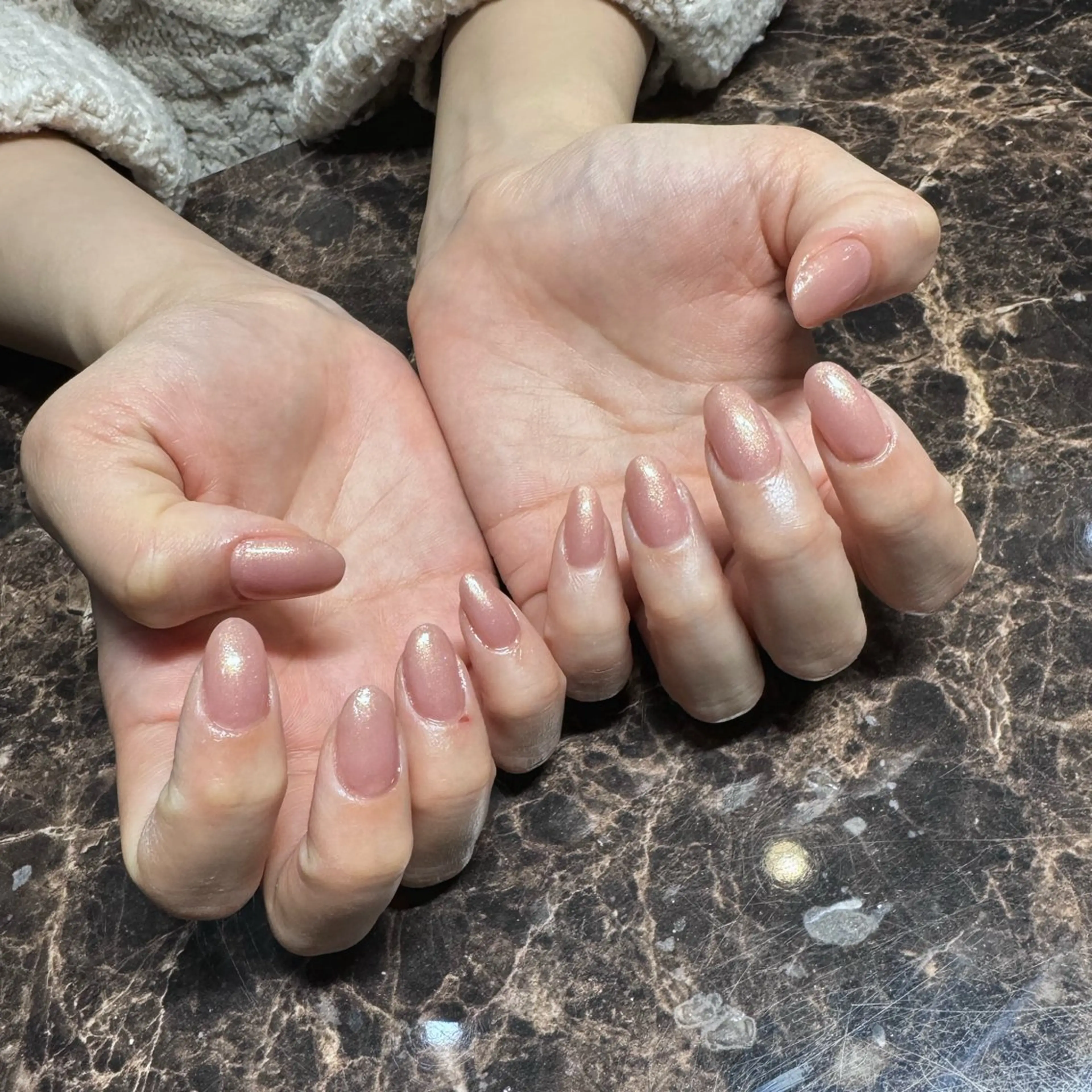 ネイル ワンカラーネイル ピンク ピンクベージュ ハンドネイル IROHA NAIL Mihoのネイルデザイン