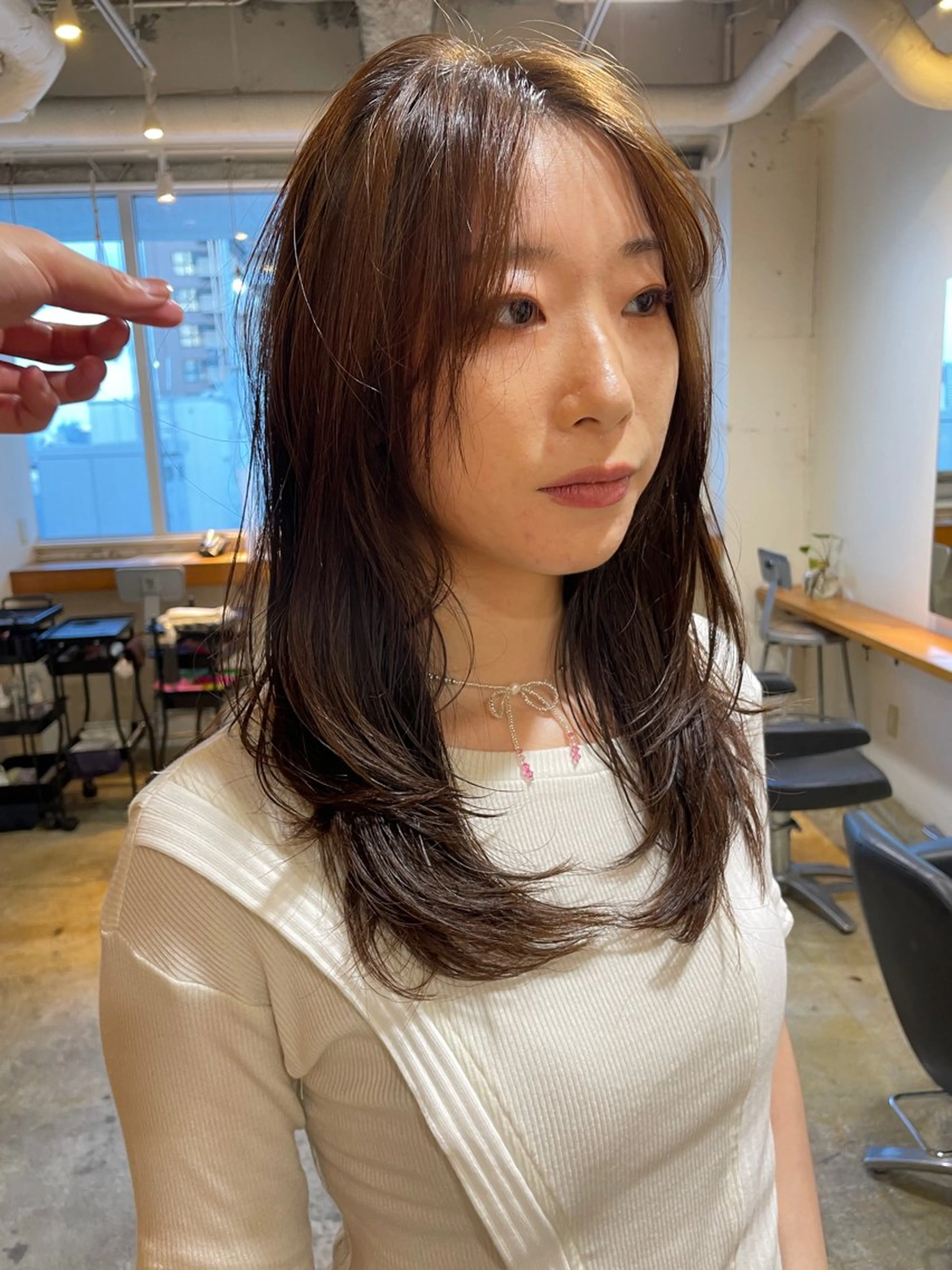 ミディアム カラー レイヤーカット カット ヘアカラー トリートメント レイヤー／似合わせ TAKUYAのヘアスタイル