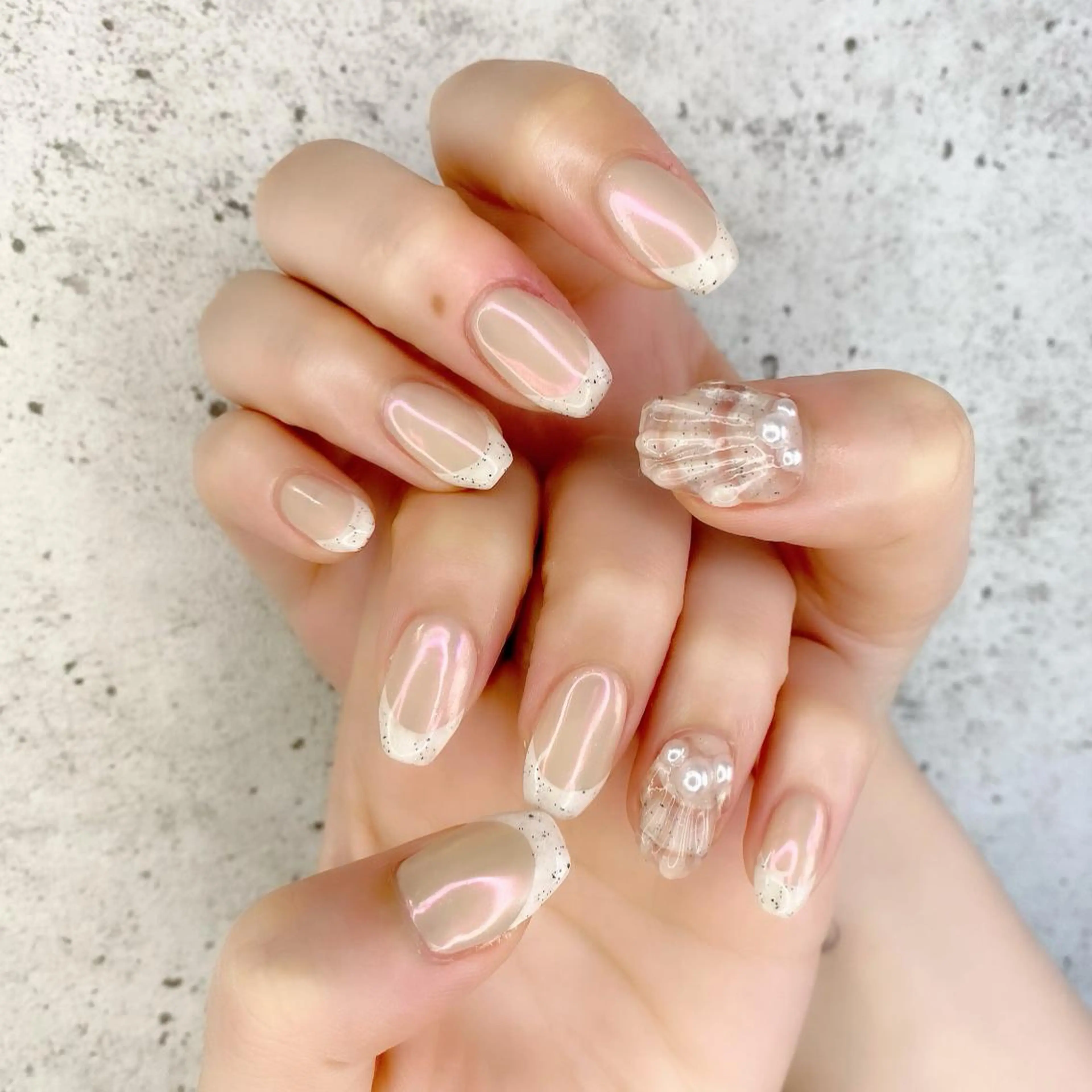 セミロング カラー パーマ ヘアアレンジ メンズ キッズ ネイル マツエク・マツパ フレンチネイル ジェルネイル ミラーネイル 夏ネイル ハンドネイル Salon Ｋのネイルデザイン