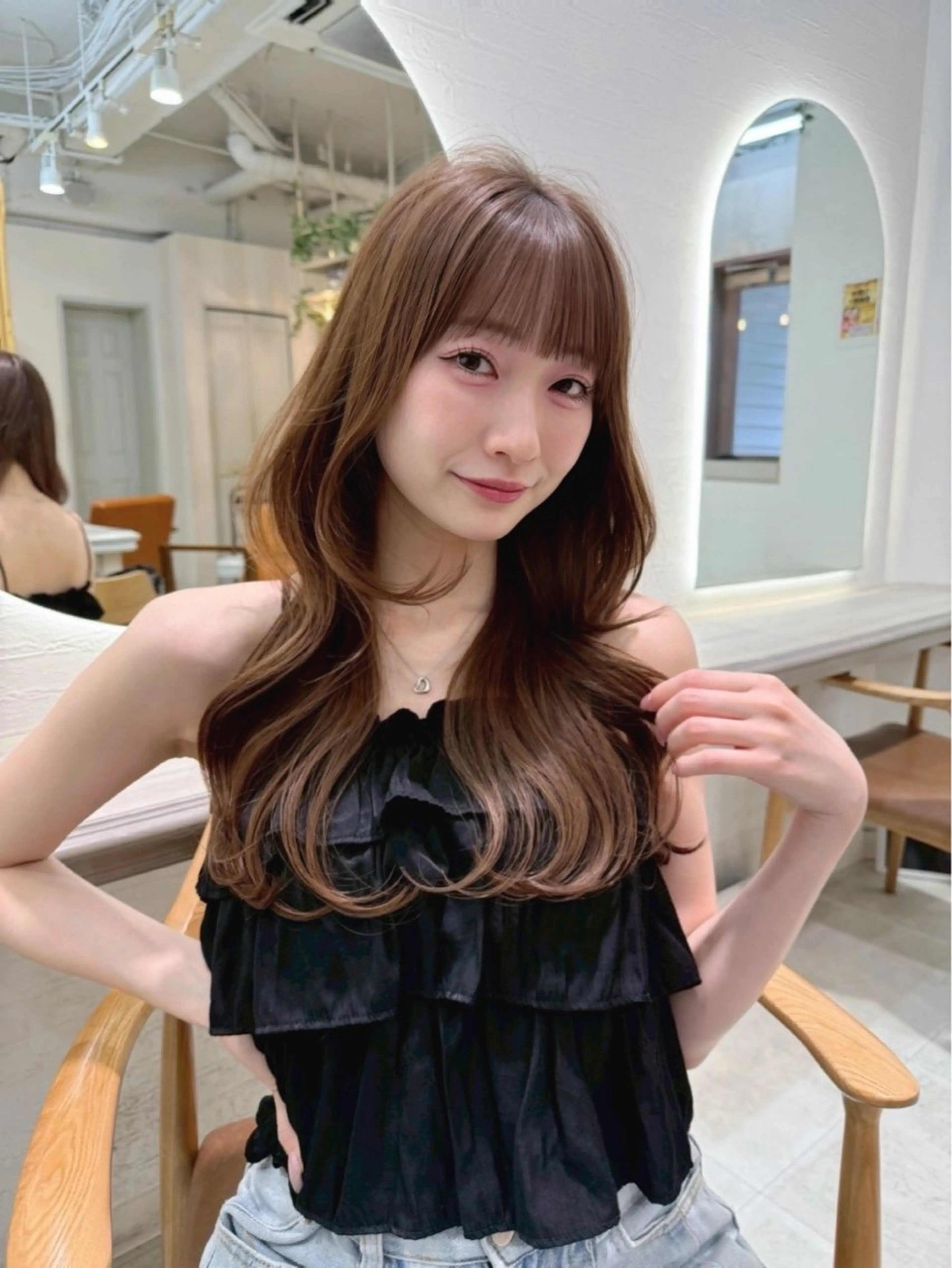 ロング カラー ヘアカラー 長島美織 /透明感カラーのヘアスタイル