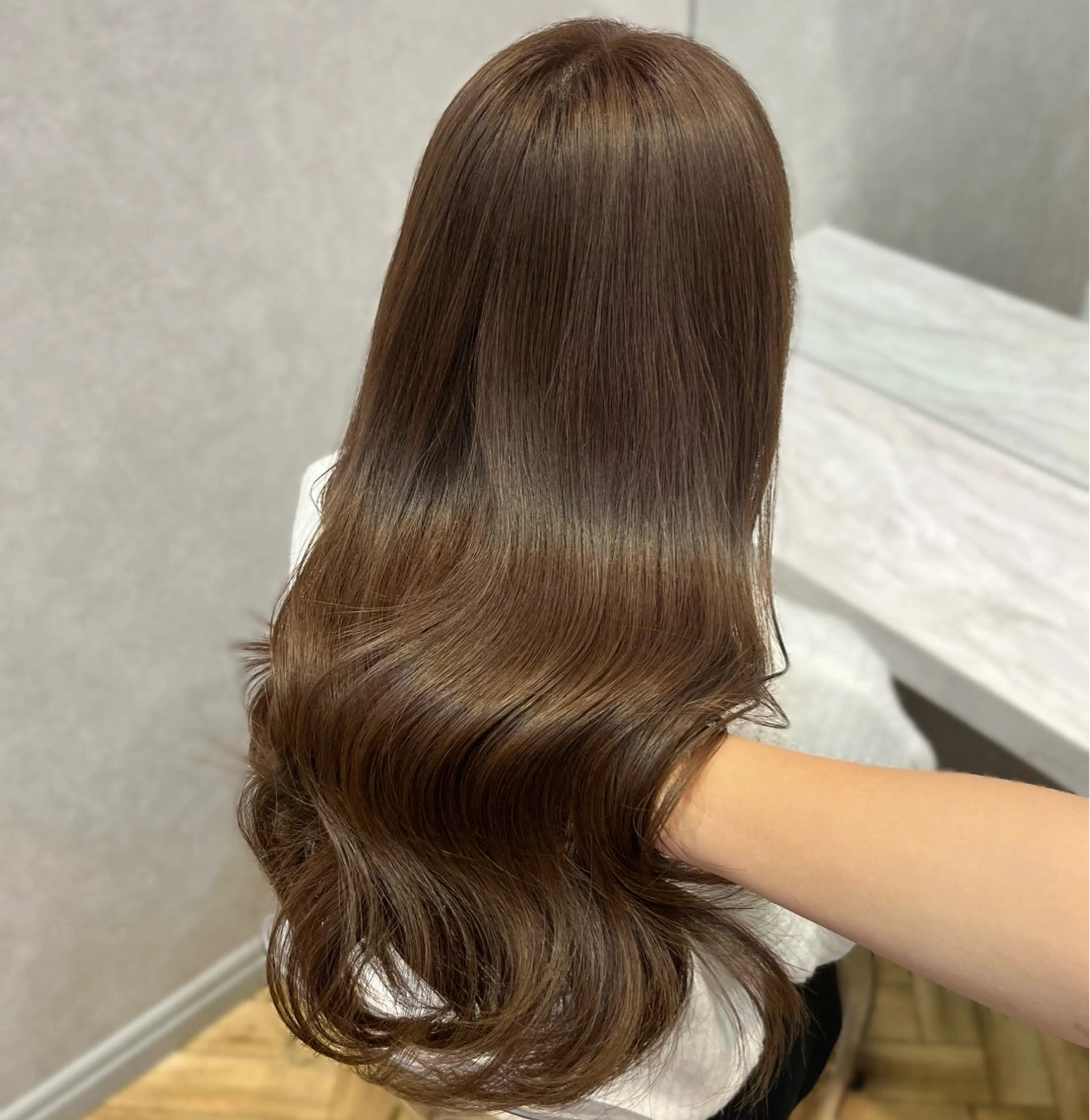 ロング カット ヘアカラー 韓国🎀レイヤー/艶 髪/縮毛矯正/ユリナのヘアスタイル