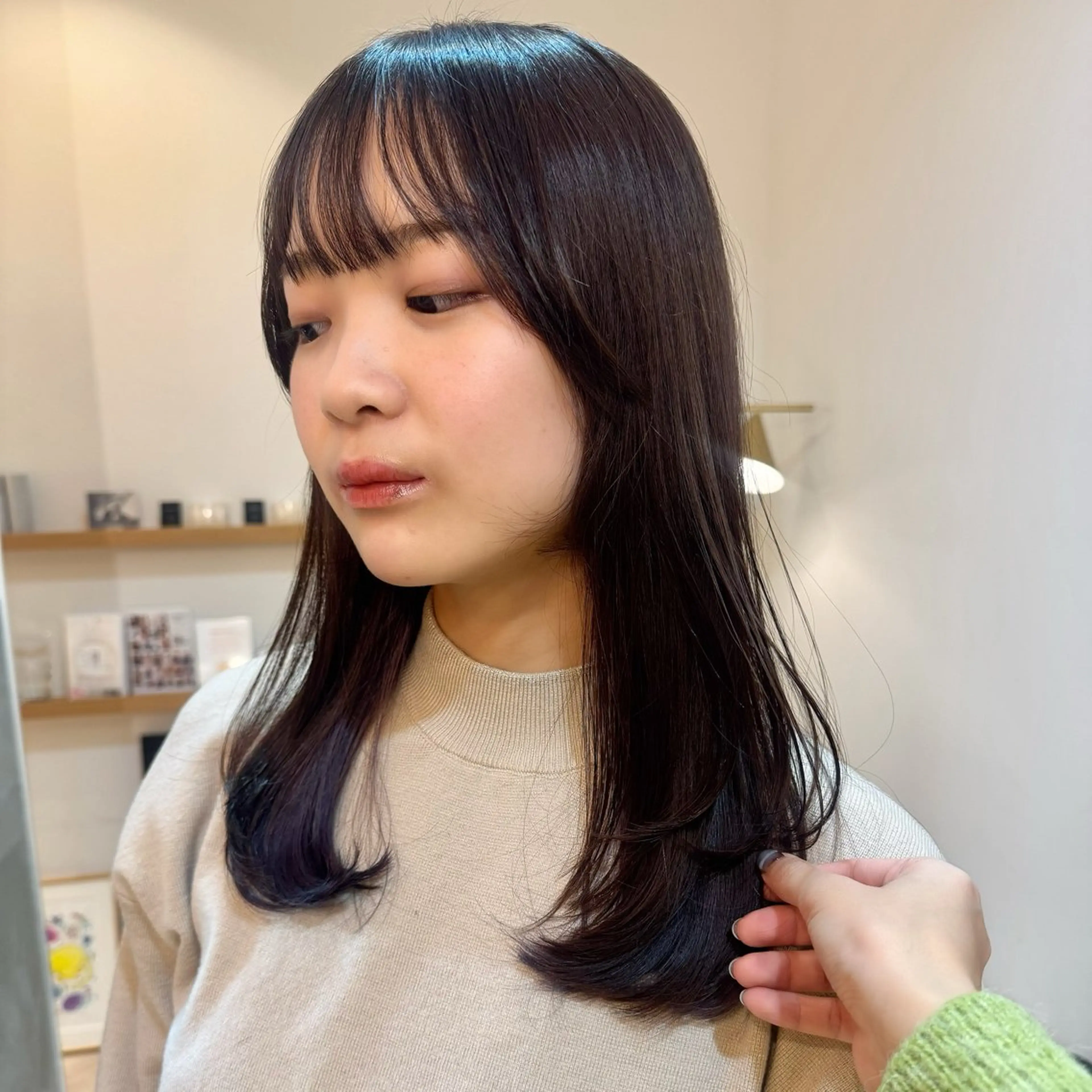 ミディアム カラー カット ヘアカラー トリートメント 透明感カラー/レイ ヤー/Nana🌈のヘアスタイル