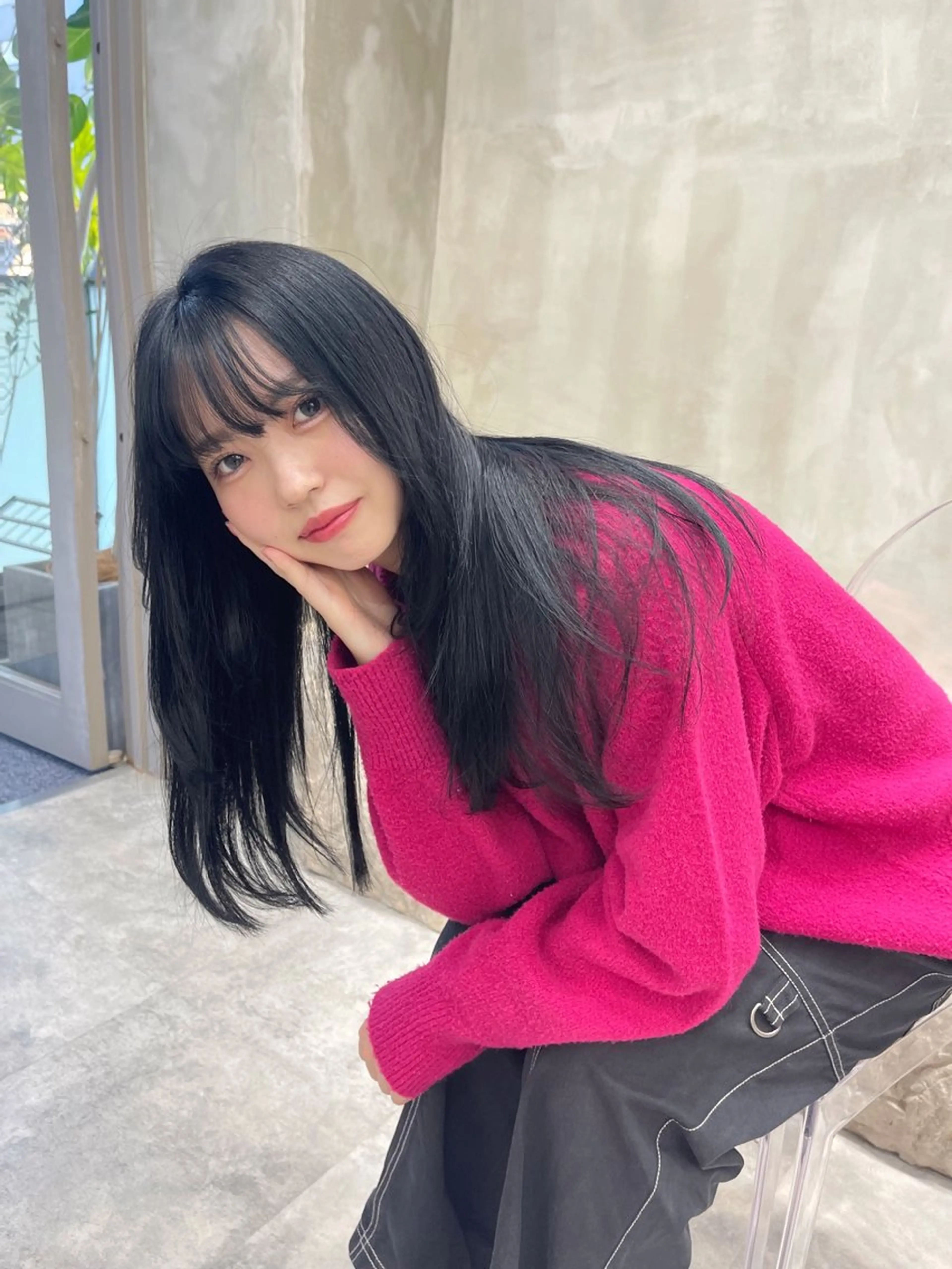 カラー 黒髪 ブルーカラー ブルーブラック the path sora♡のヘアスタイル