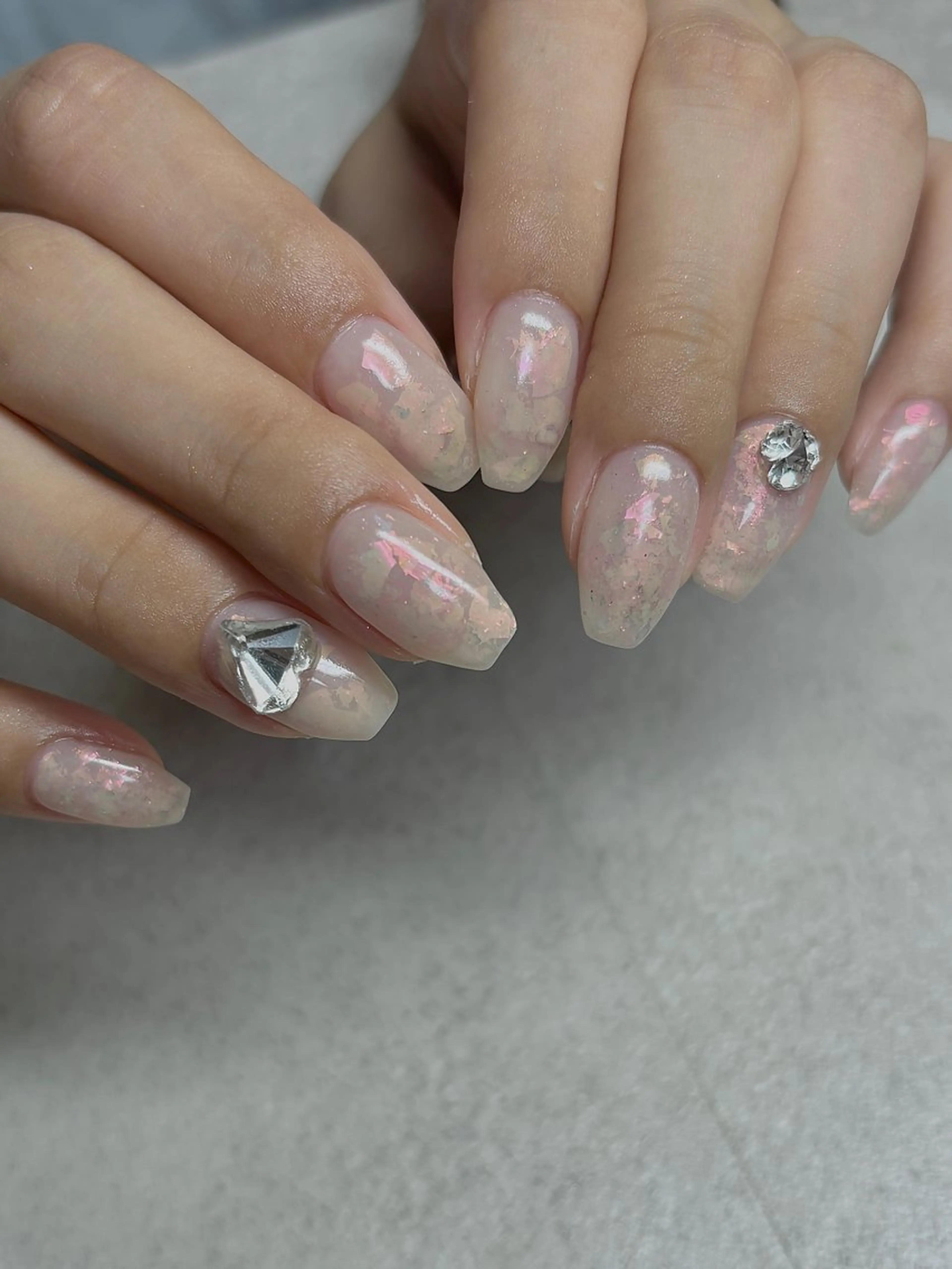 ネイル オーロラネイル ドット ハート キラキラネイル 韓国ネイル ハンドネイル acs.n所属・ネイル，耳つぼ 風間すみれのその他イメージ