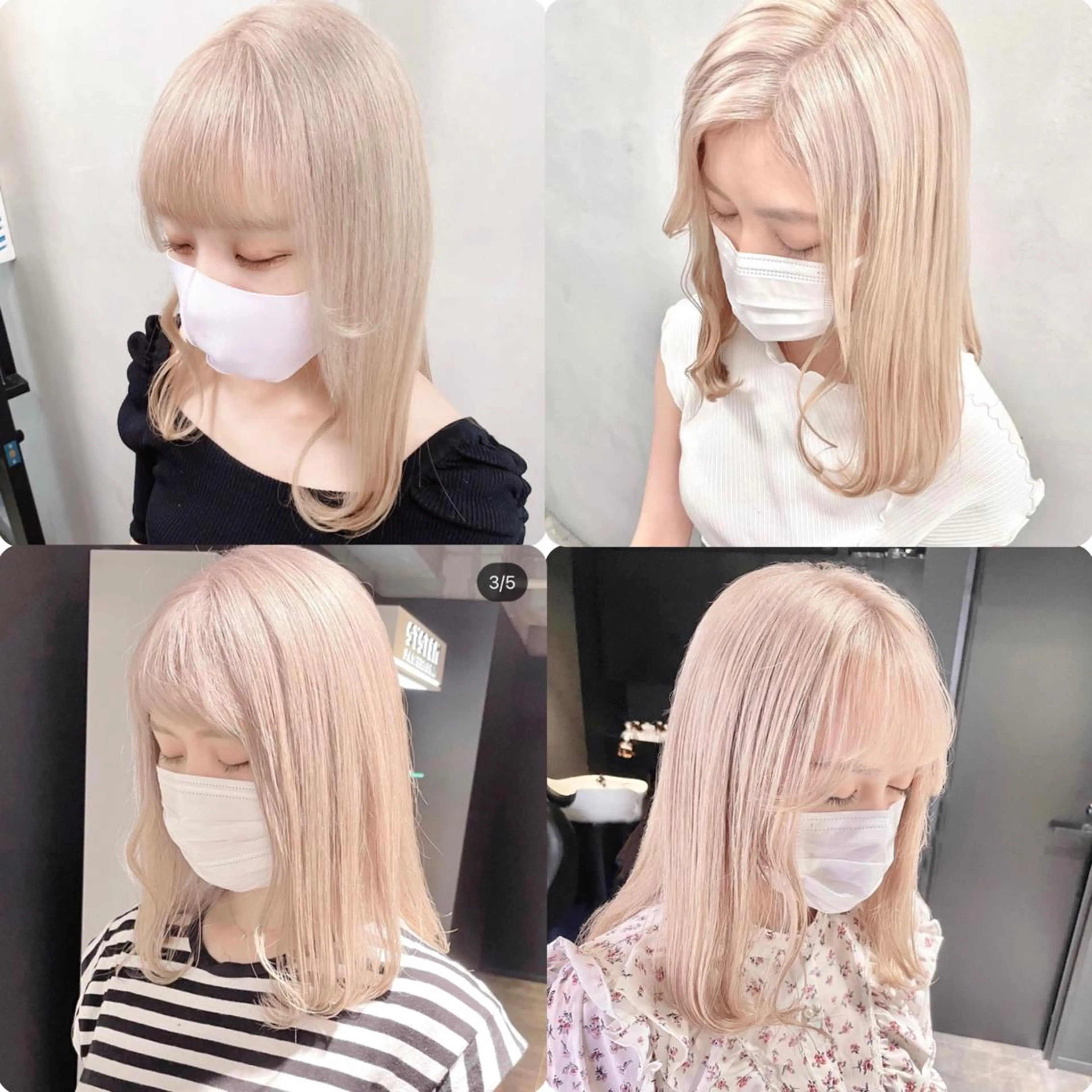 セミロング カラー ベージュカラー ホワイトベージュ ヘアカラー トリートメント MiL所属・✨ハイトーン✨ 濱田知孝のヘアスタイル