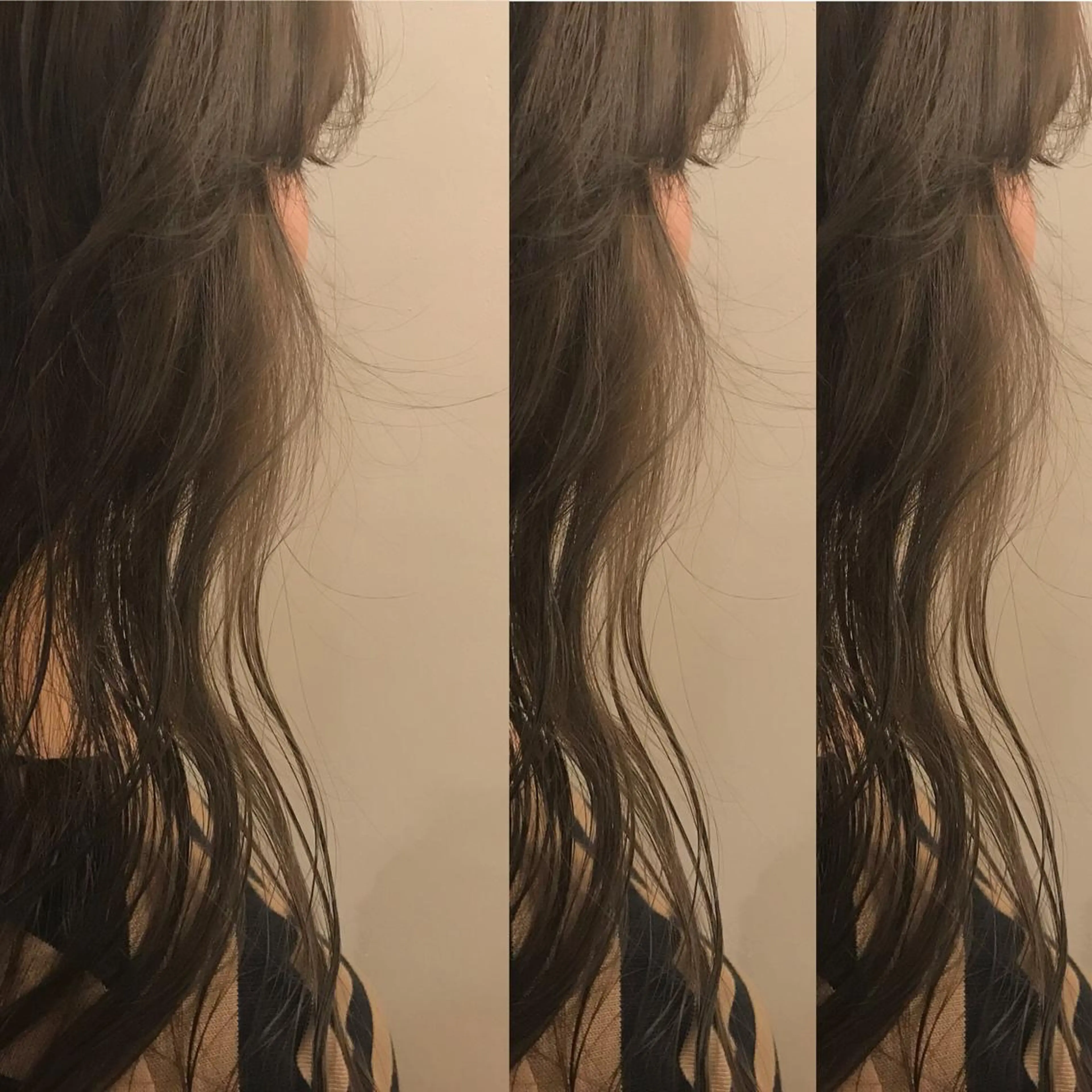 セミロング カラー パーマ アッシュ ベージュカラー 透明感カラー 💈LuTa💈_ 公式_NewOpenのヘアスタイル