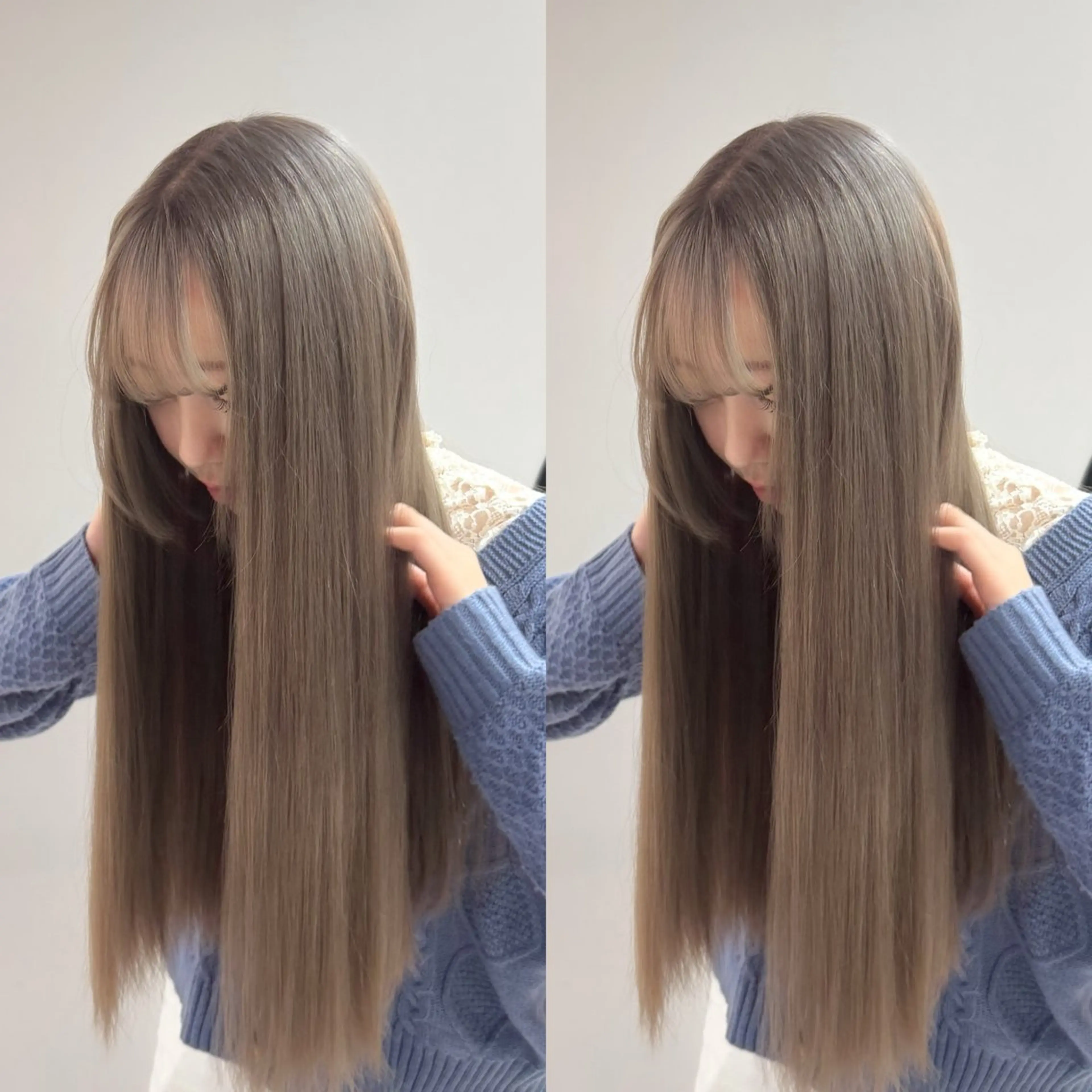 【透明感カラー】ケアブリーチ➕オンカラー️🫧➕レイヤーカット➕髪質改善トリートメントの写真