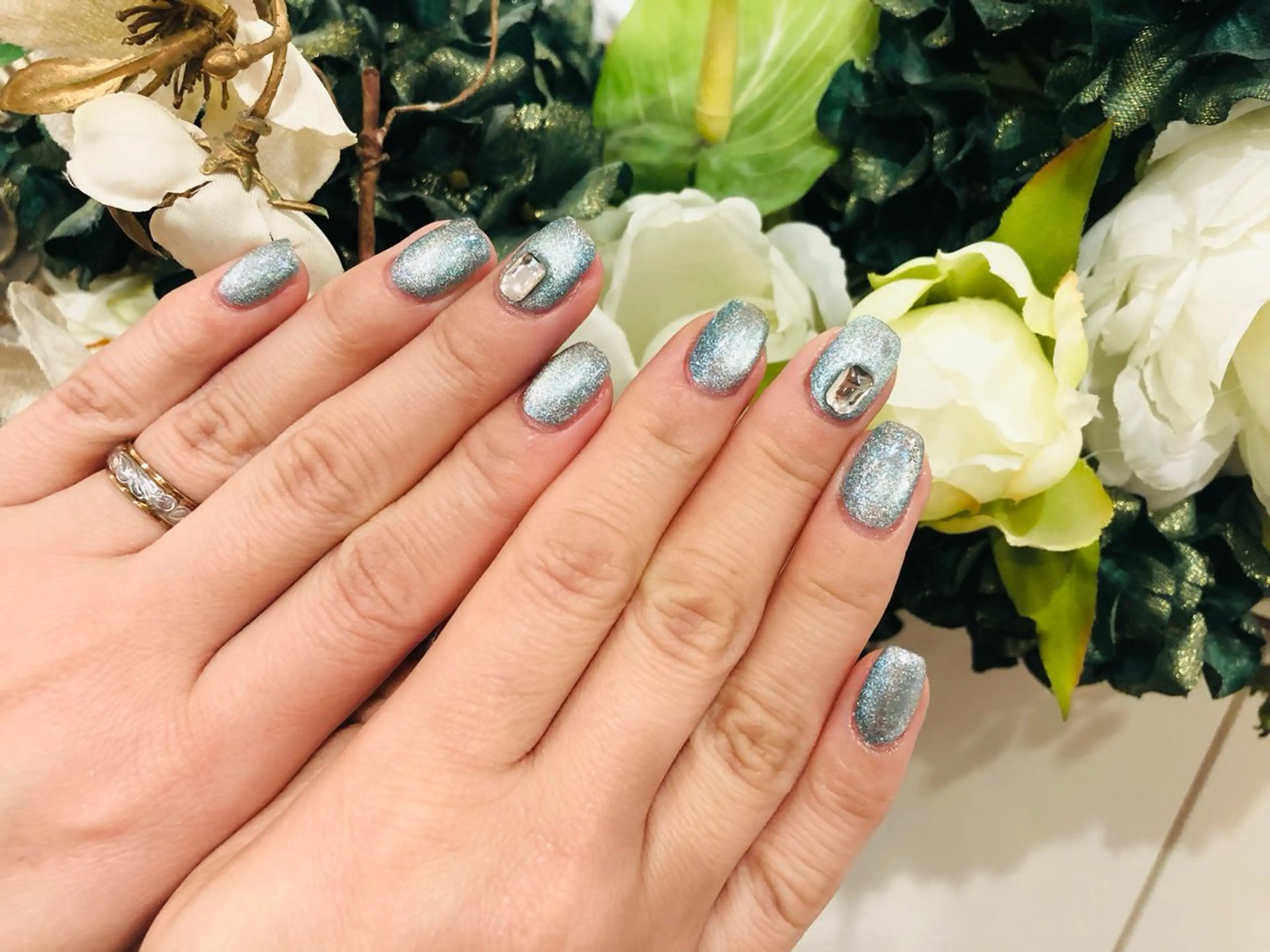 ネイル アートネイル マグネットネイル シンプルネイル 清谷 あすかのネイルデザイン