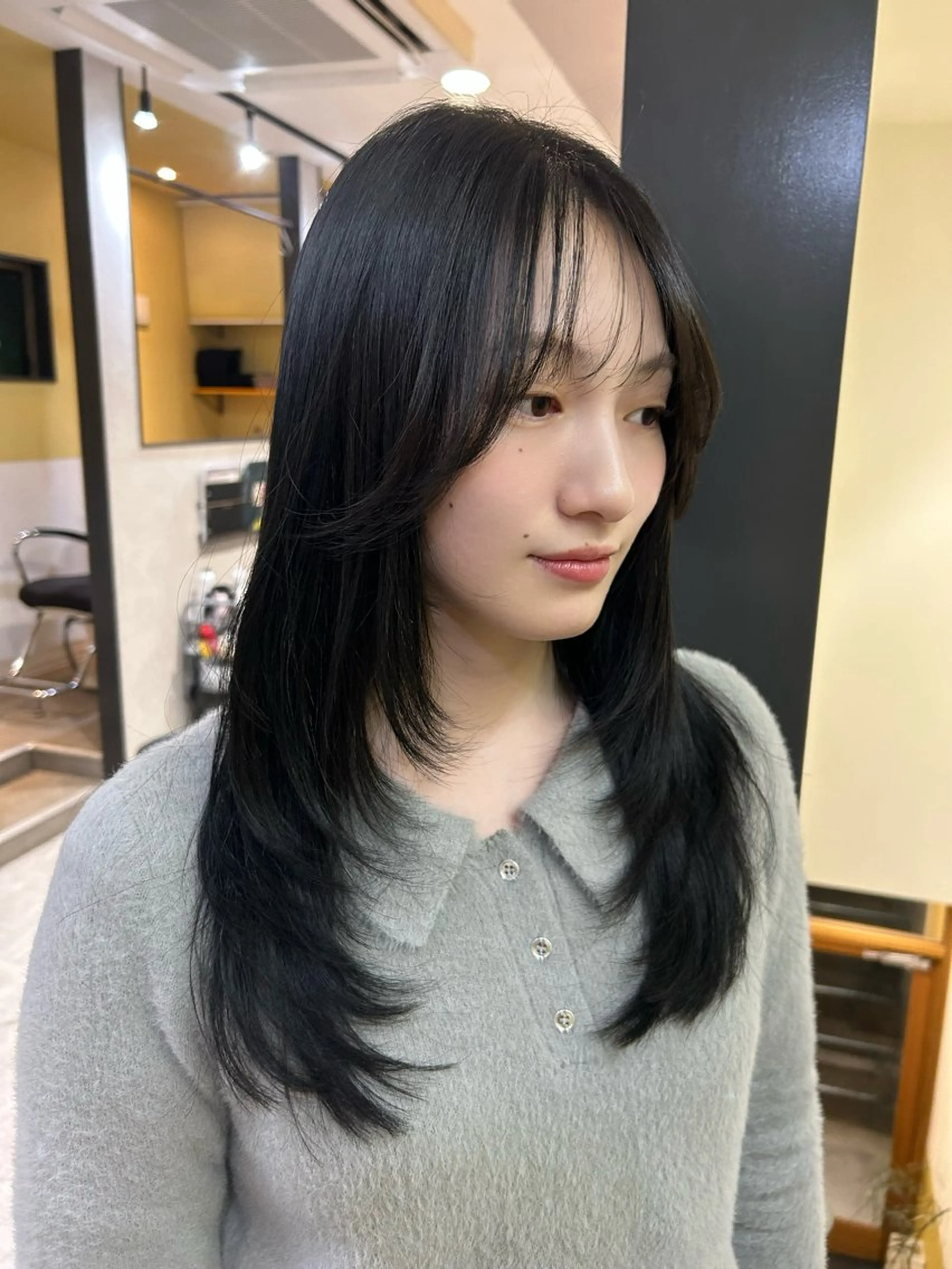 ロング カラー アッシュ アッシュグレー 透明感カラー レイヤーカット ロング カット ヘアカラー トリートメント hub hair レイヤー/透明感のヘアスタイル