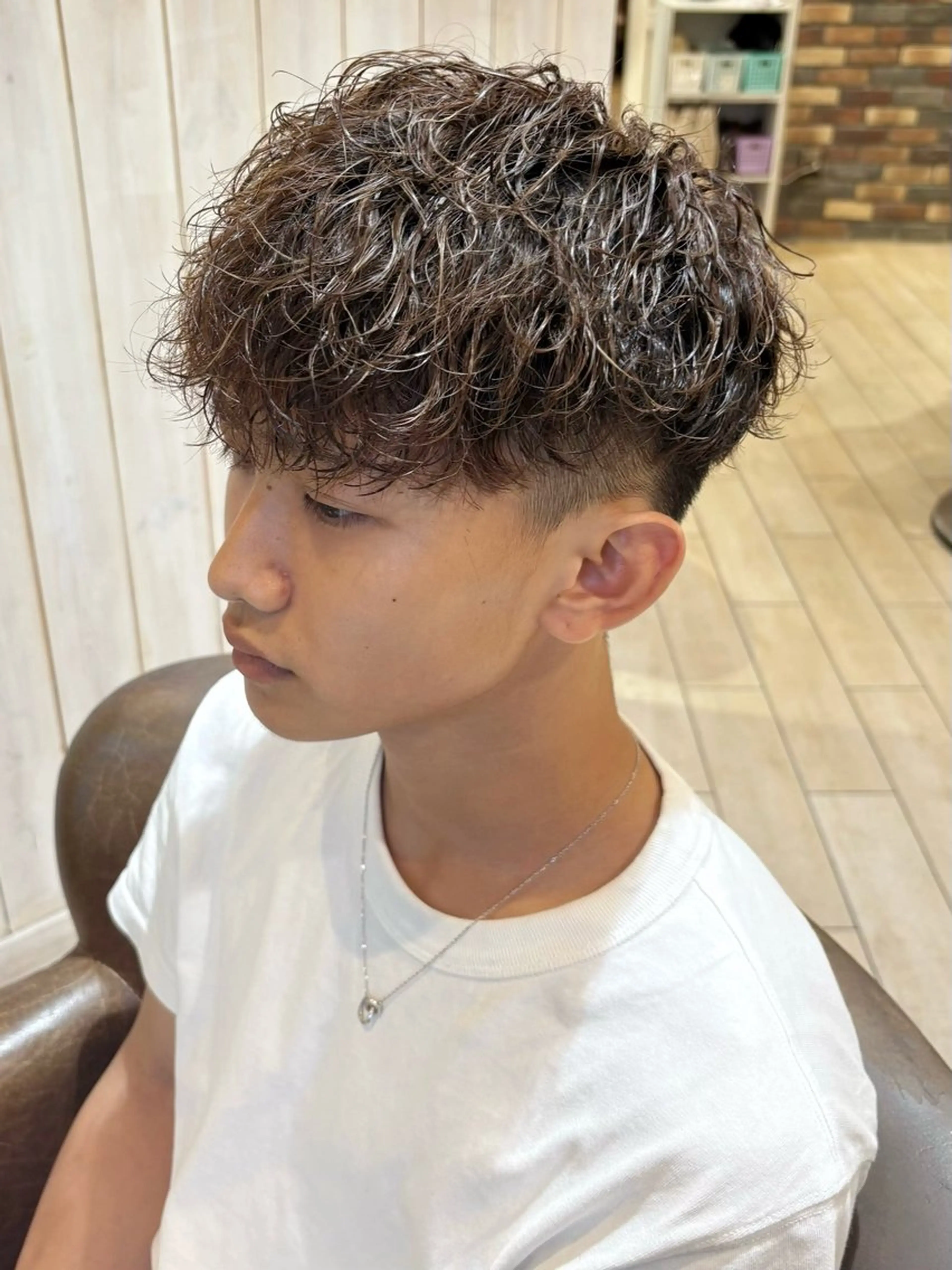 カラー パーマ メンズ カット パーマ 増渕 駿介のヘアスタイル