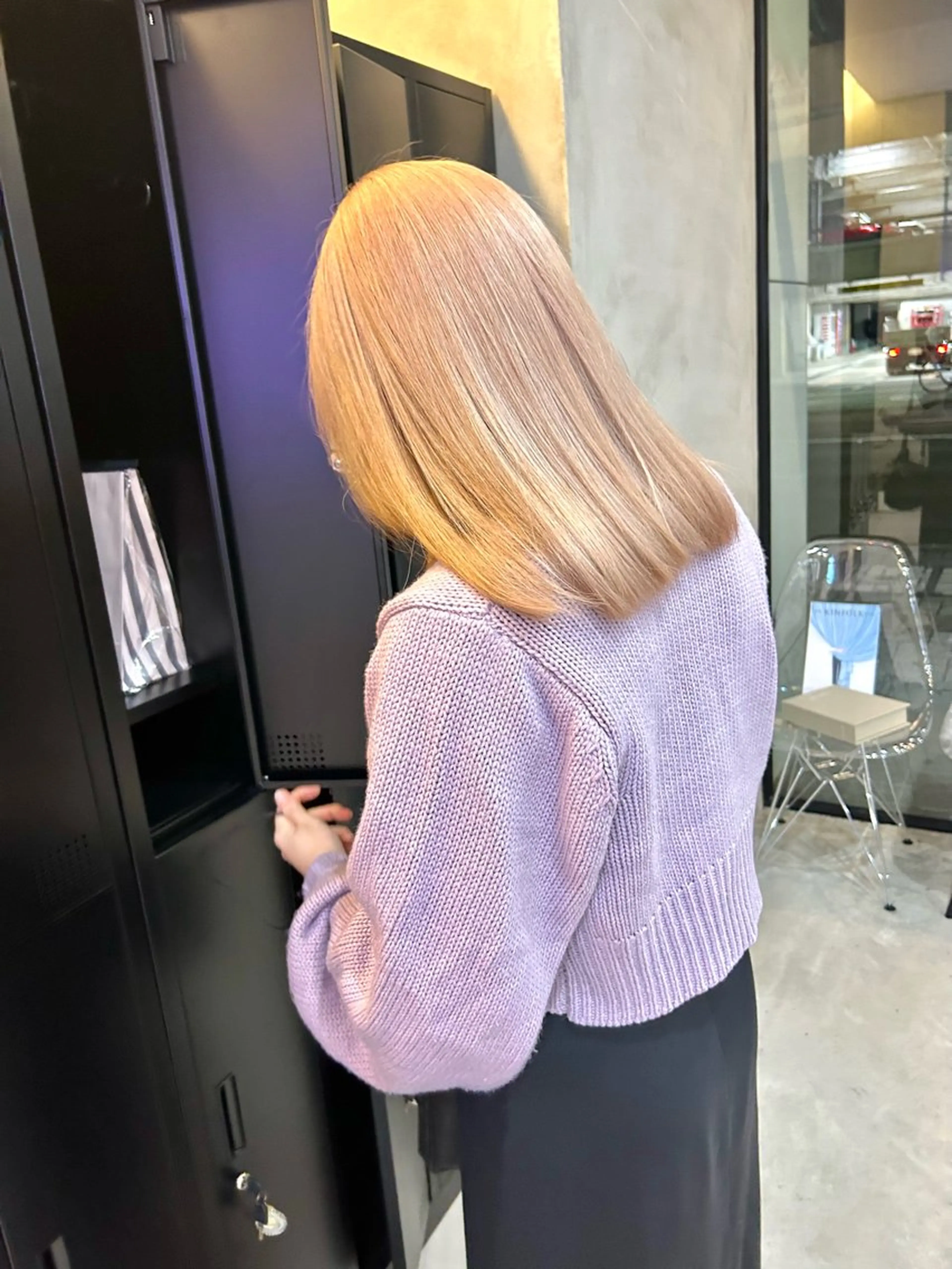 ミディアム カラー ブリーチ ハイトーンカラー mood tatemachiのヘアスタイル