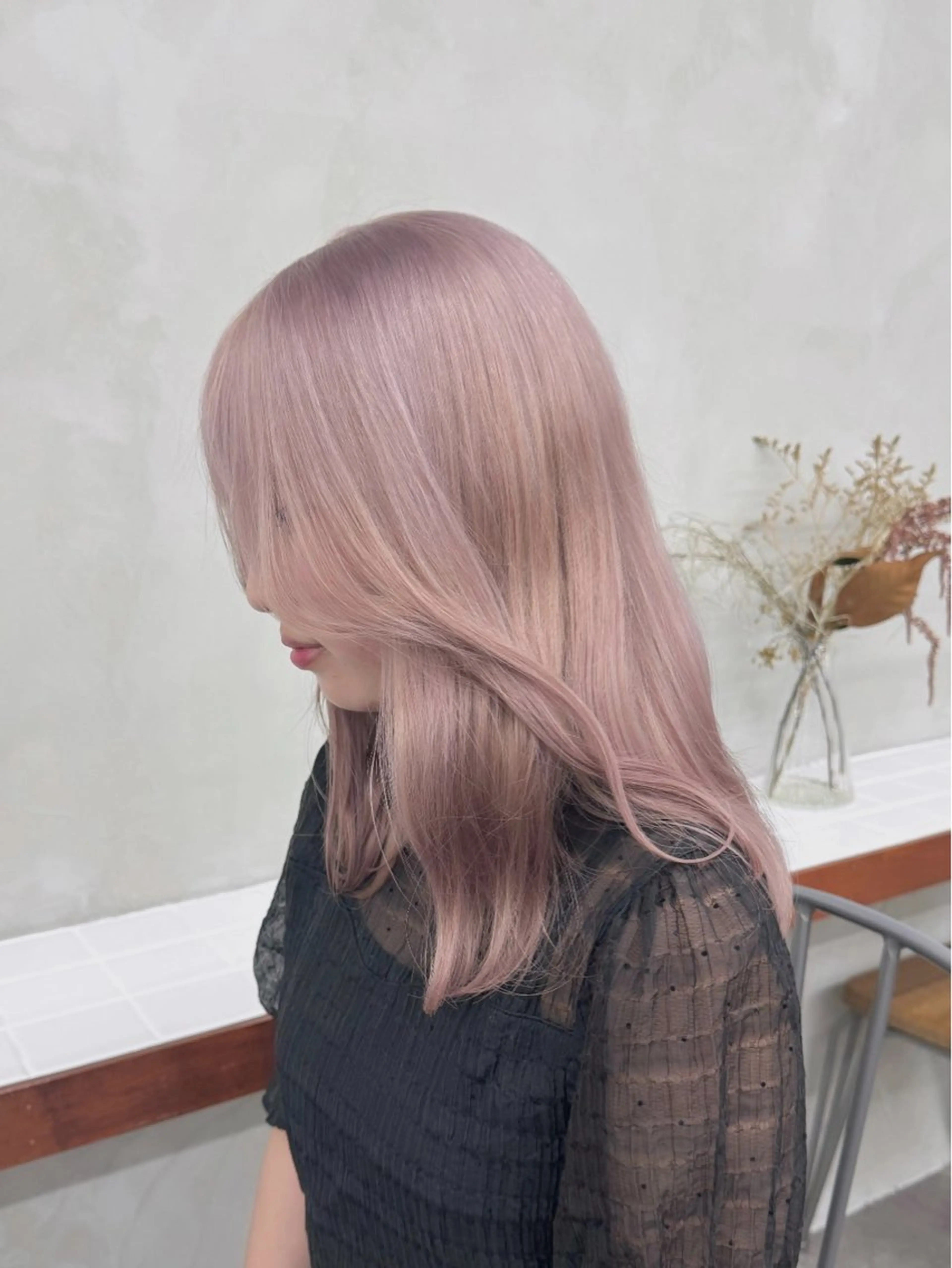 セミロング カラー 似合わせカット/ ハイトーン/aoiのヘアスタイル