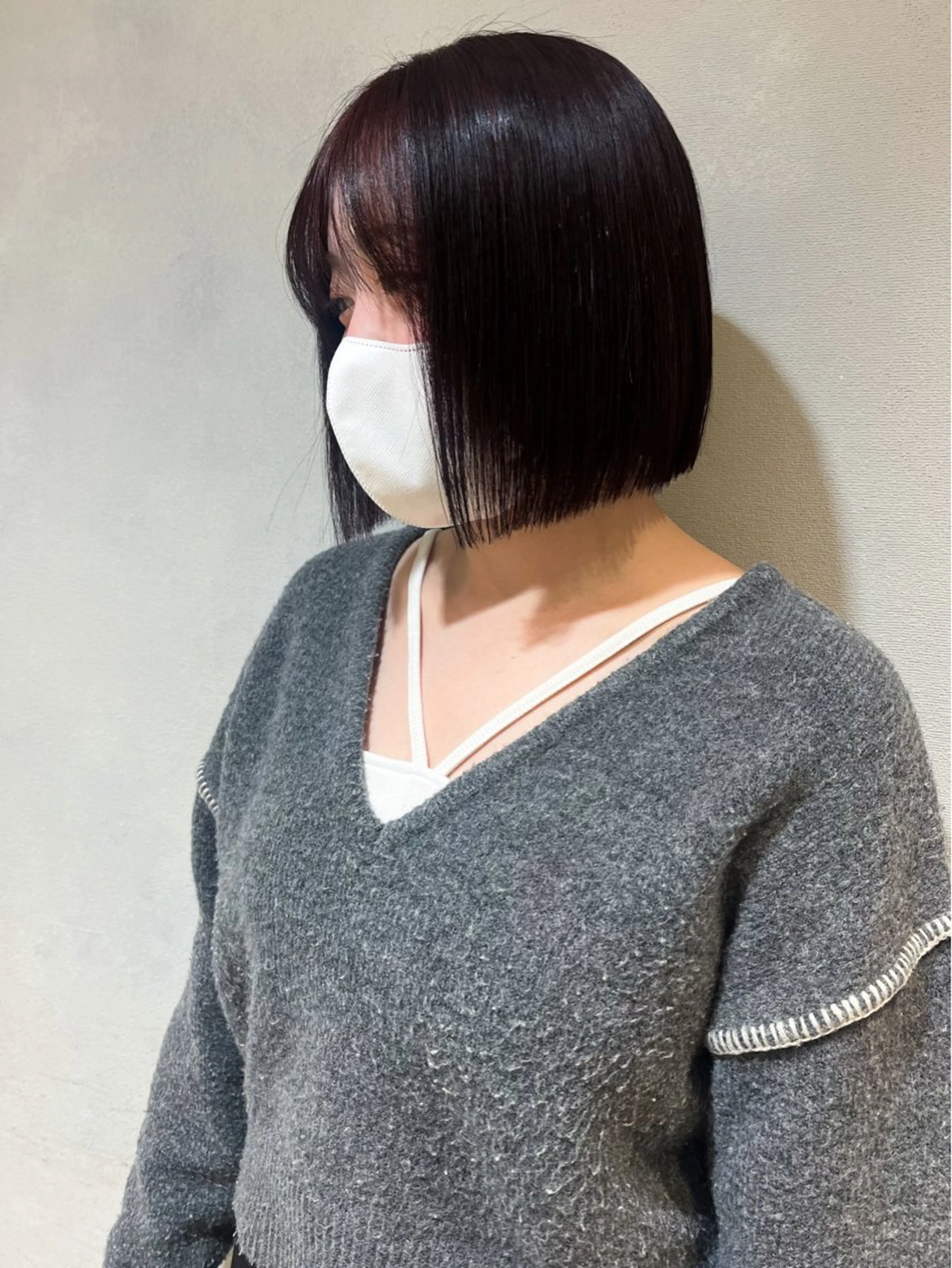 ショート カラー カット ヘアカラー トリートメント 切りっぱなしボブ 艶カラー🌷江梨🍎のヘアスタイル