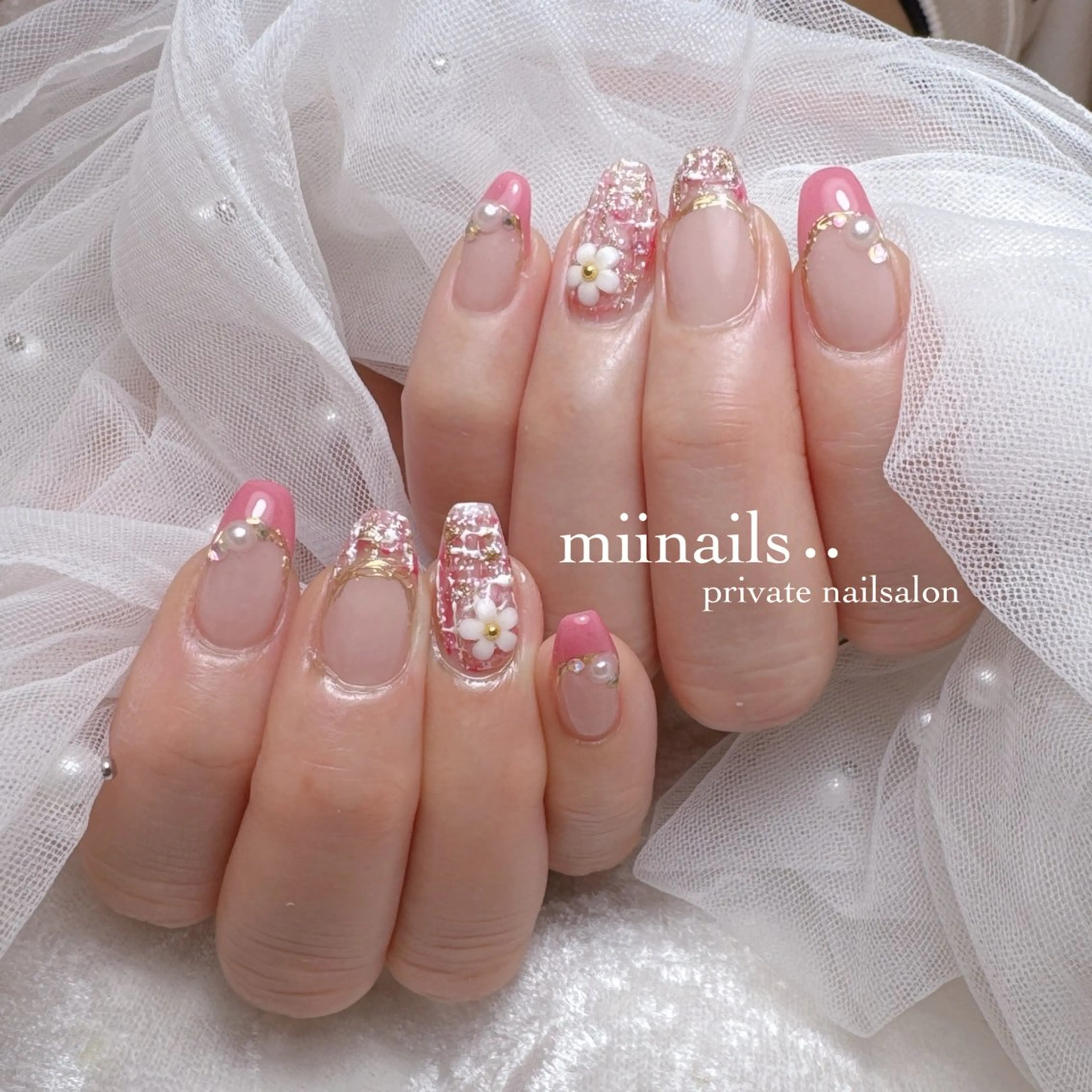 ネイル 韓国ネイル マグネットネイル ワンホンネイル ハンドネイル nailsalon miinailsのネイルデザイン