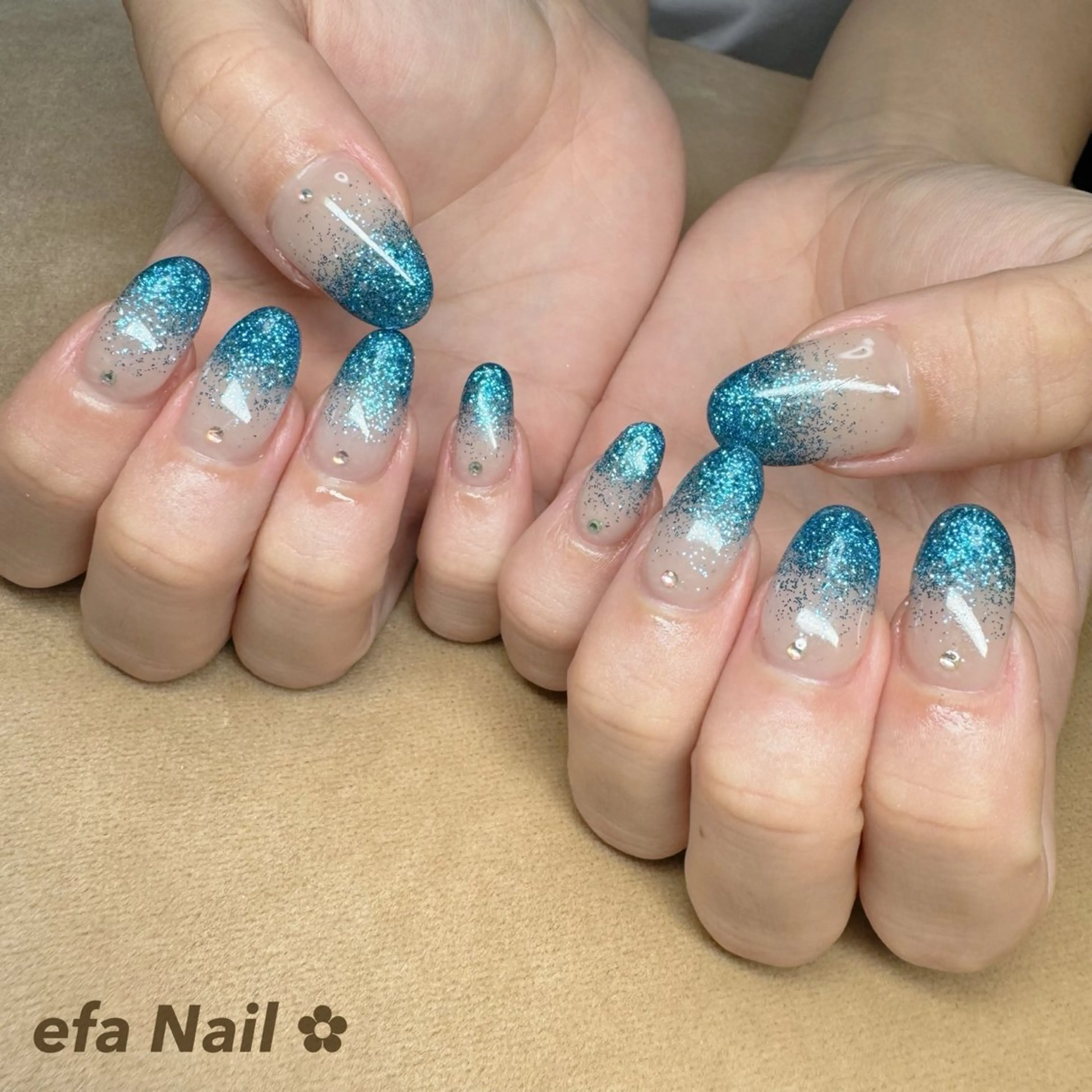 ネイル ストーンネイル ハンドネイル efa's  EyeNail-おもろまち-所属・efa Nail 🌺Okinawaのネイルデザイン