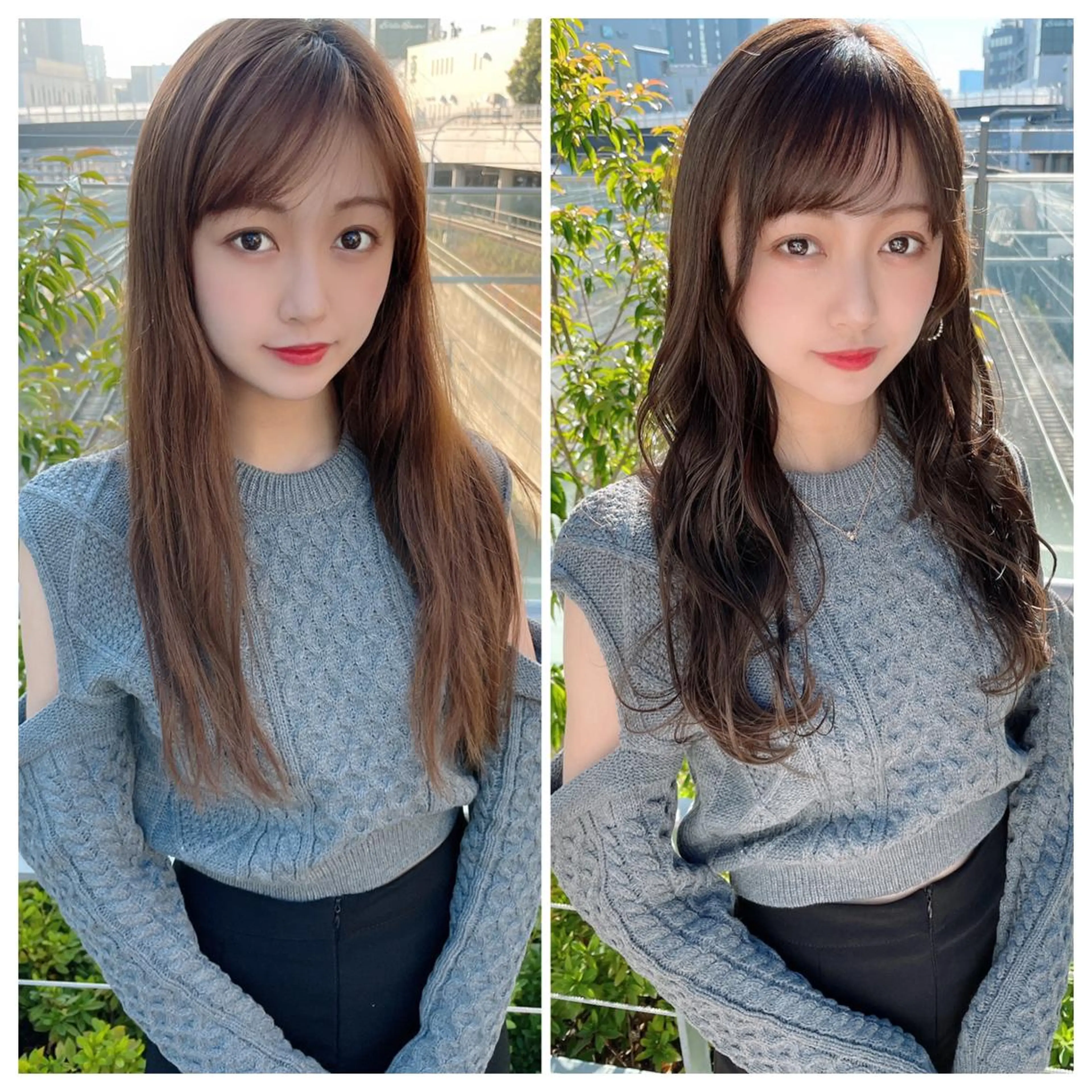 セミロング カラー ヘアアレンジ 顔周りカット/髪質改 善/新宿/畑中稔里のヘアスタイル