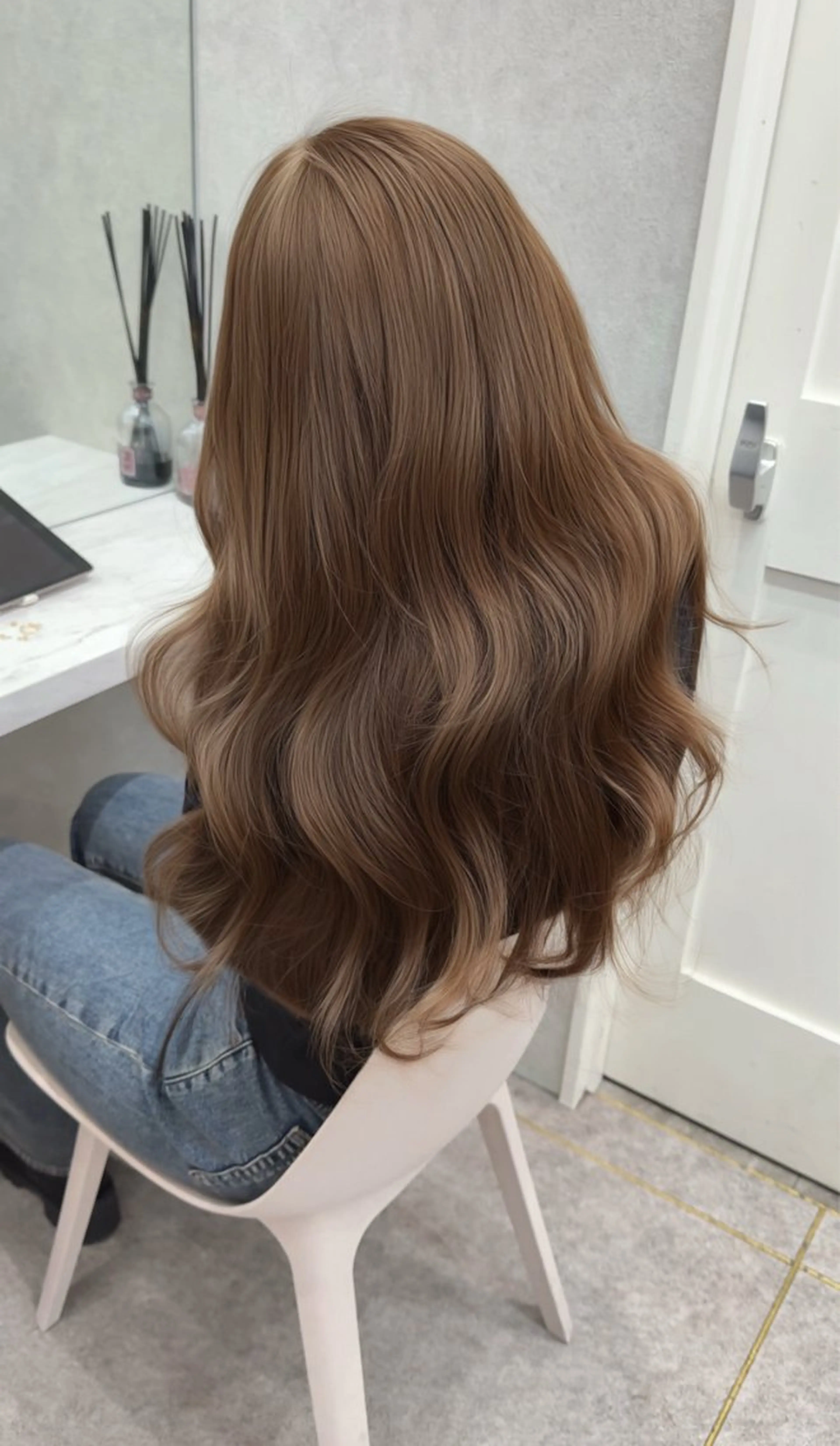 ロング カラー カット ヘアカラー トリートメント ダブルカラー 韓国レイヤーKYONのヘアスタイル