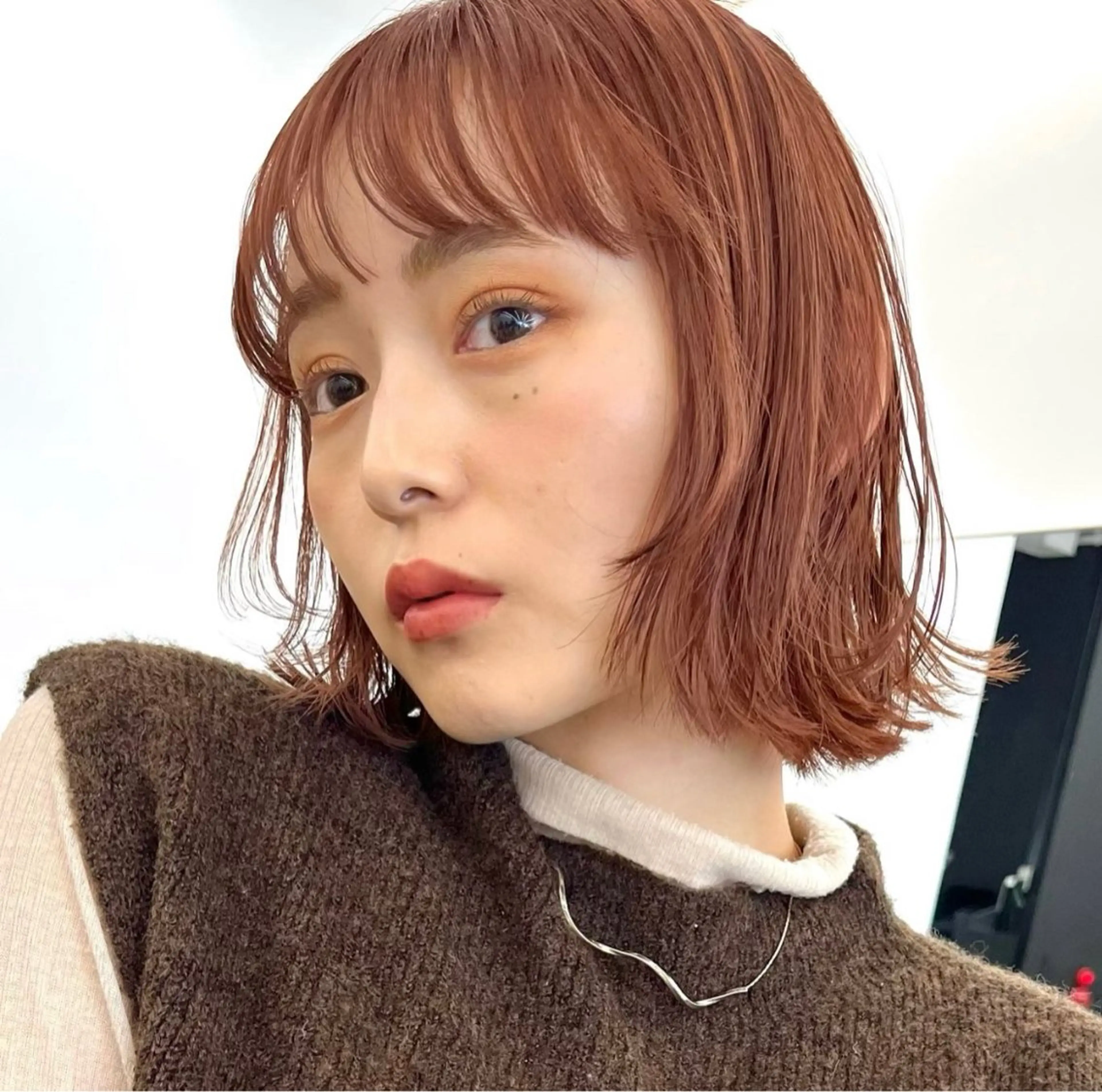 カラー 暖色/艶髪/ボブ/ ショート/Ayaのヘアスタイル