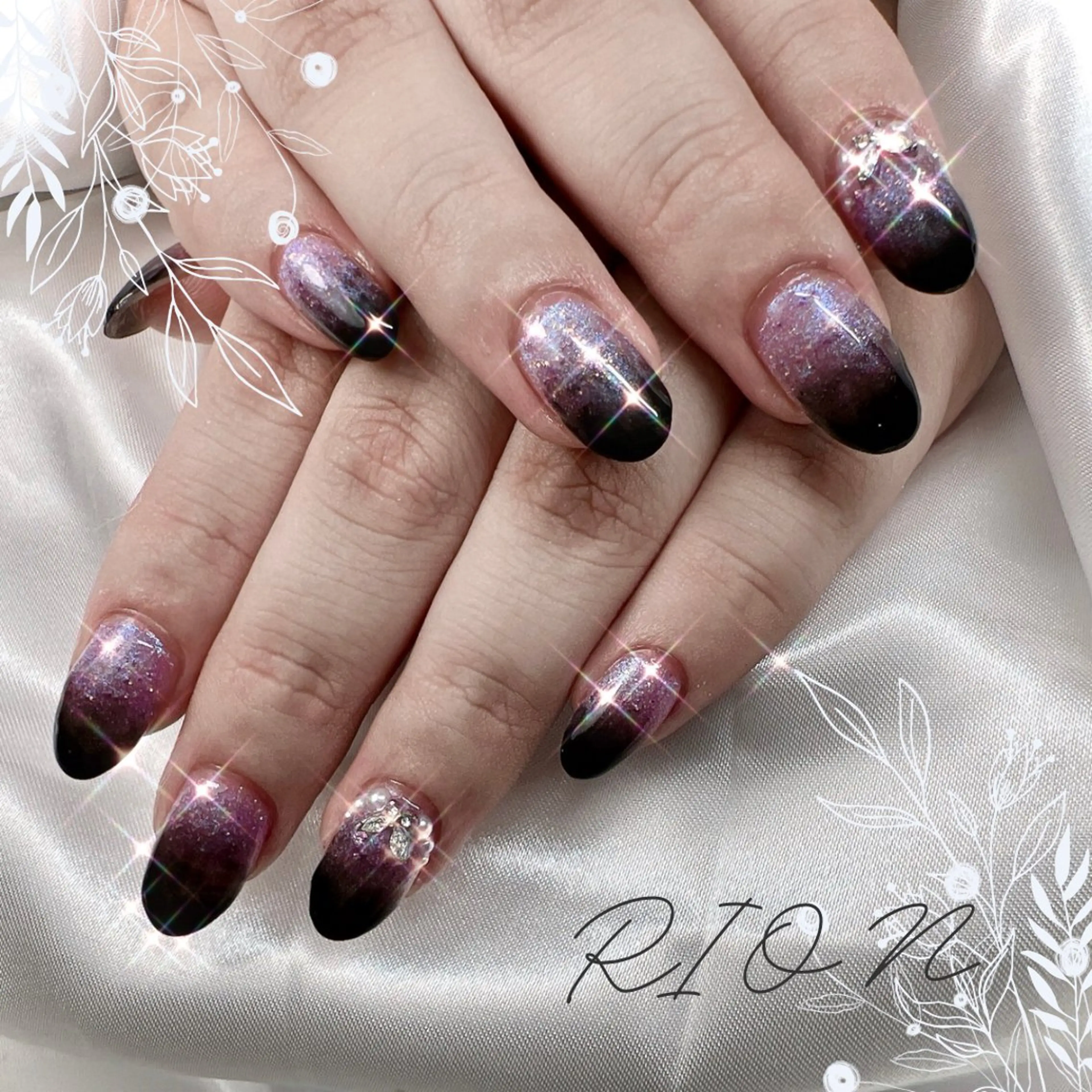 ネイル ストーンネイル ハンドネイル 加藤 恵のネイルデザイン