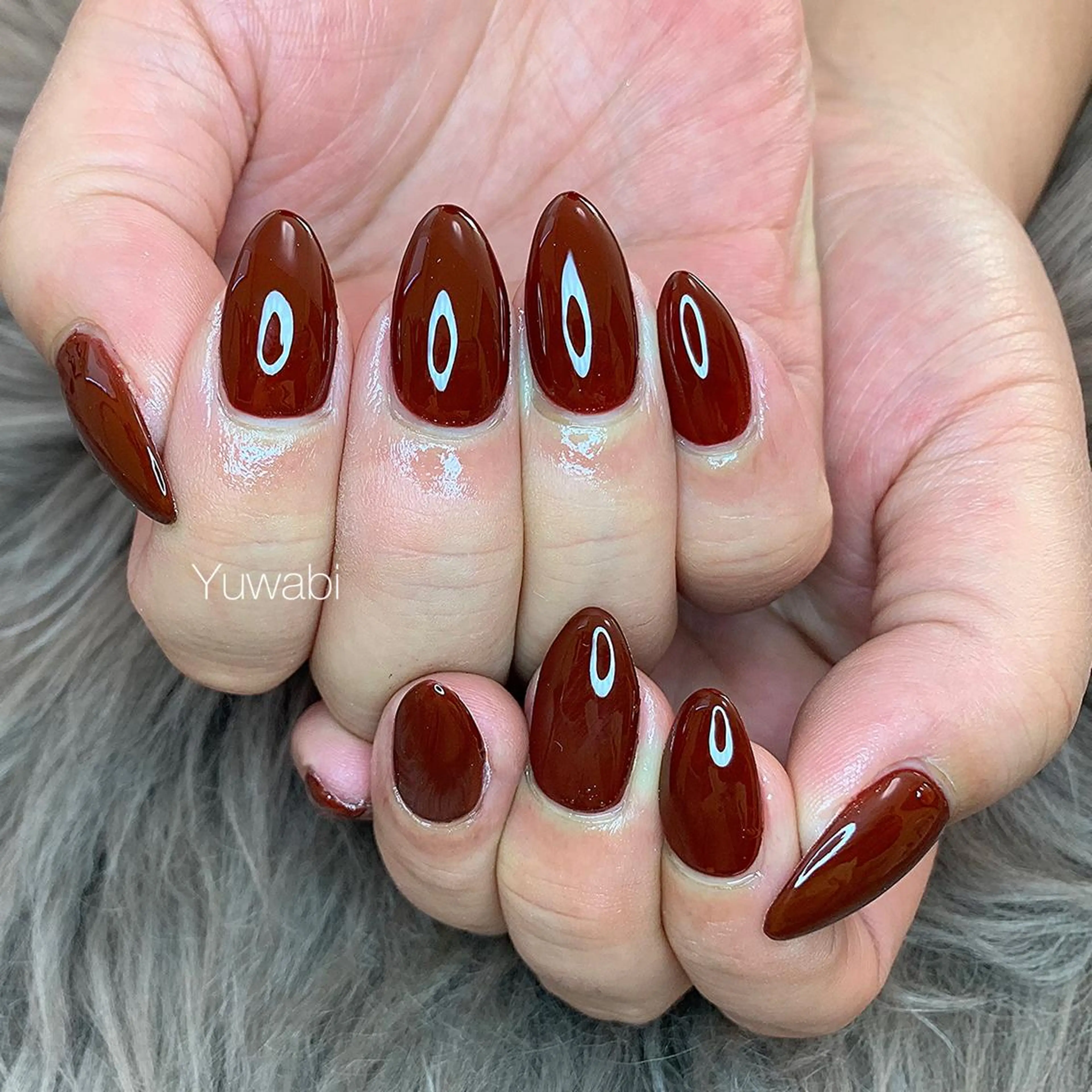 ネイル 赤色 ハンドネイル フットネイル Yuwabi Nail所属・Mimore ミモア 水戸のネイルデザイン