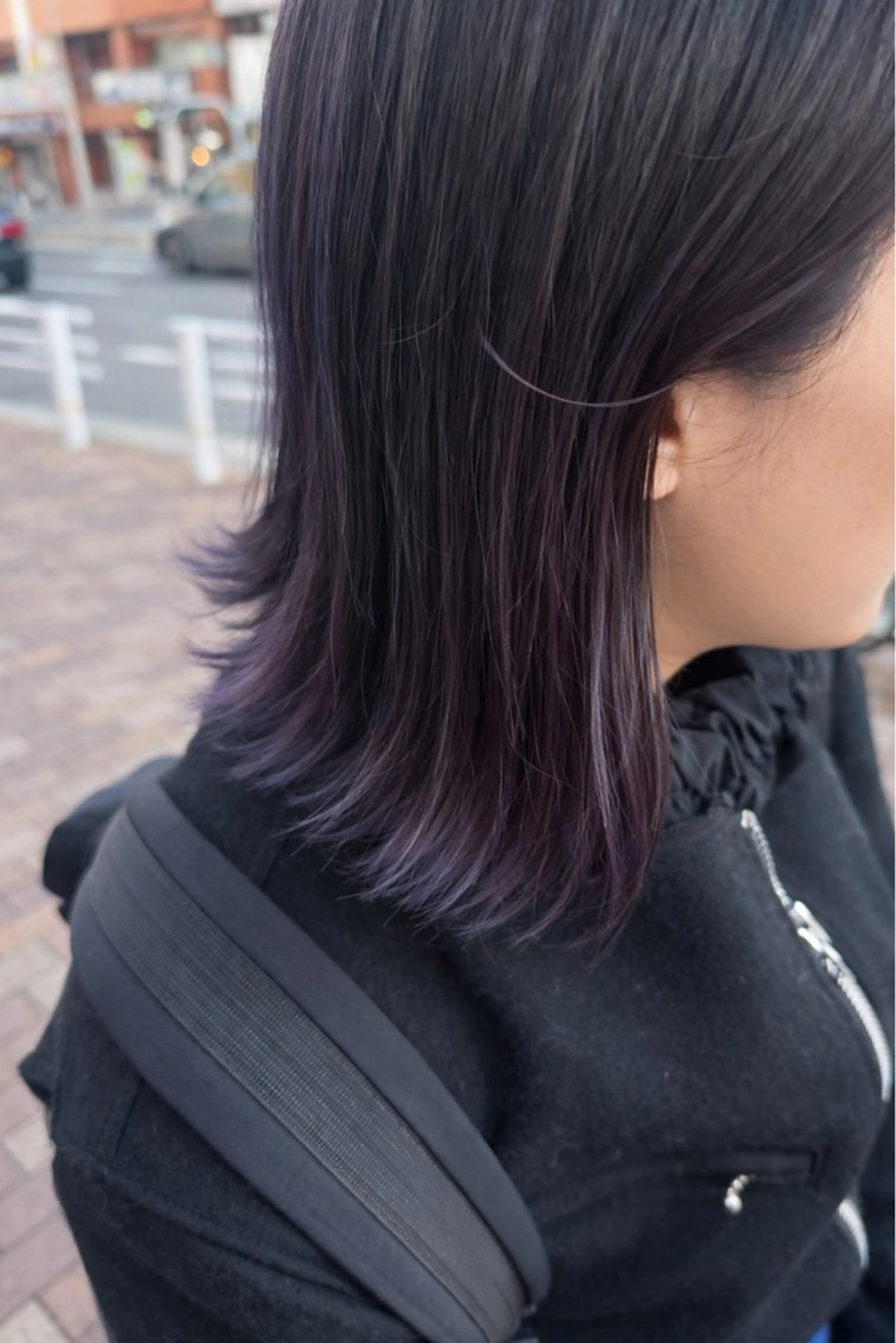 ミディアム パープルカラー ヘアカラー トリートメント ヘッドスパ 堀岡 さやかのヘアスタイル