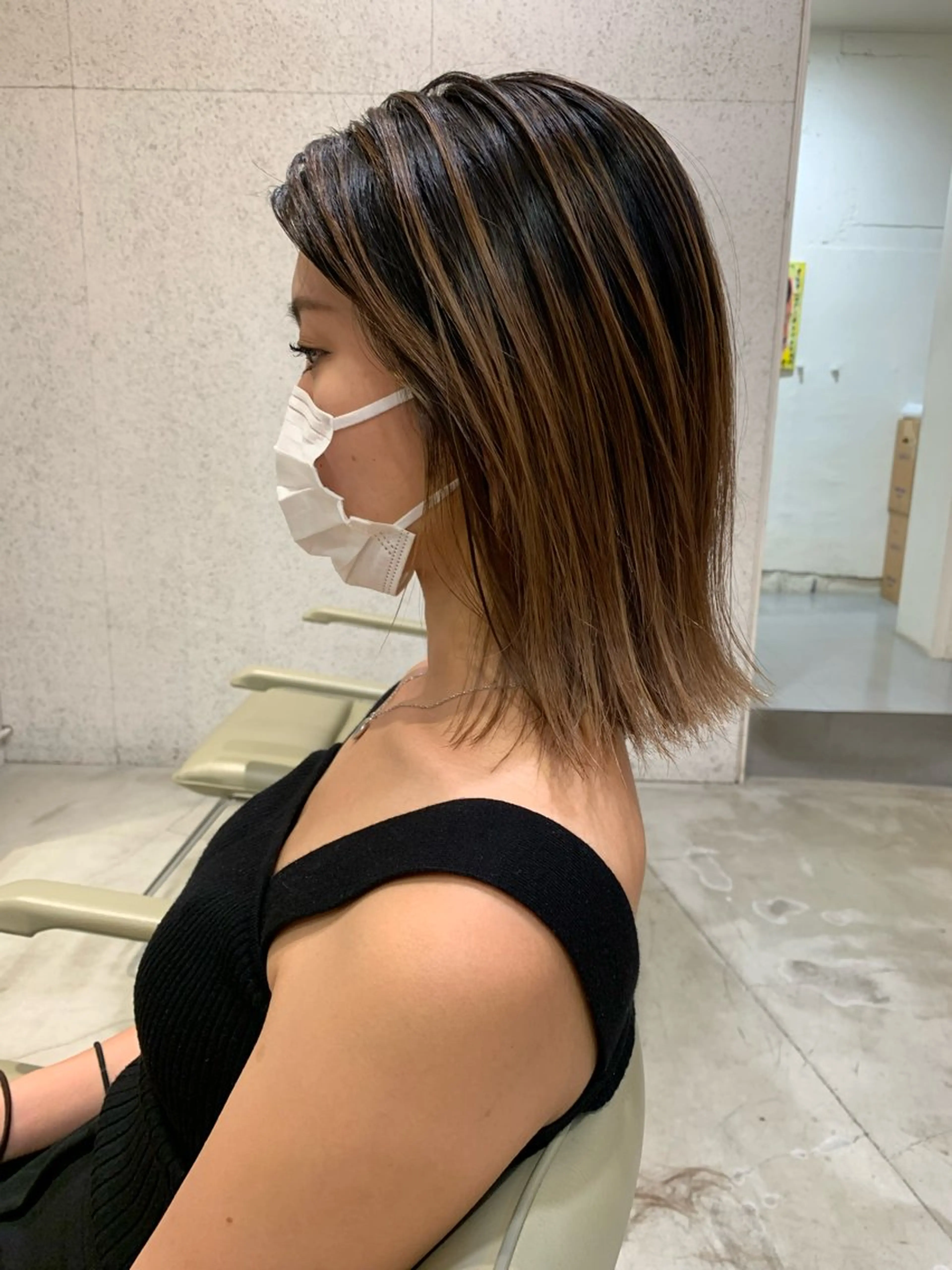 ミディアム カラー バレイヤージュ レイヤーカット ヘアカラー 【takk】 ナカヤママサヨシのヘアスタイル