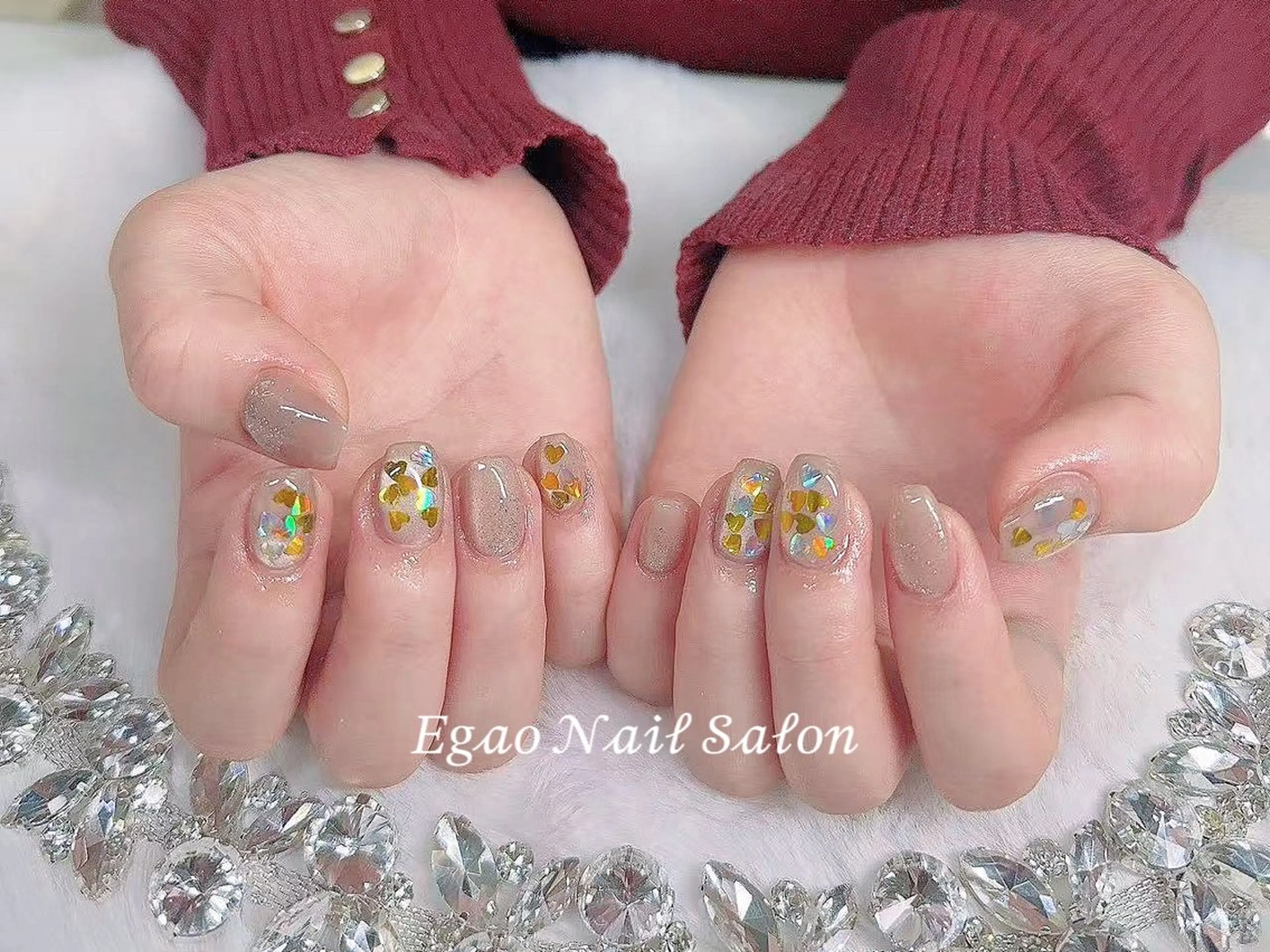 ネイル アートネイル フットネイル フレンチネイル ジェルネイル 持ち込み ハンドネイル Egao Nail Salonのネイルデザイン