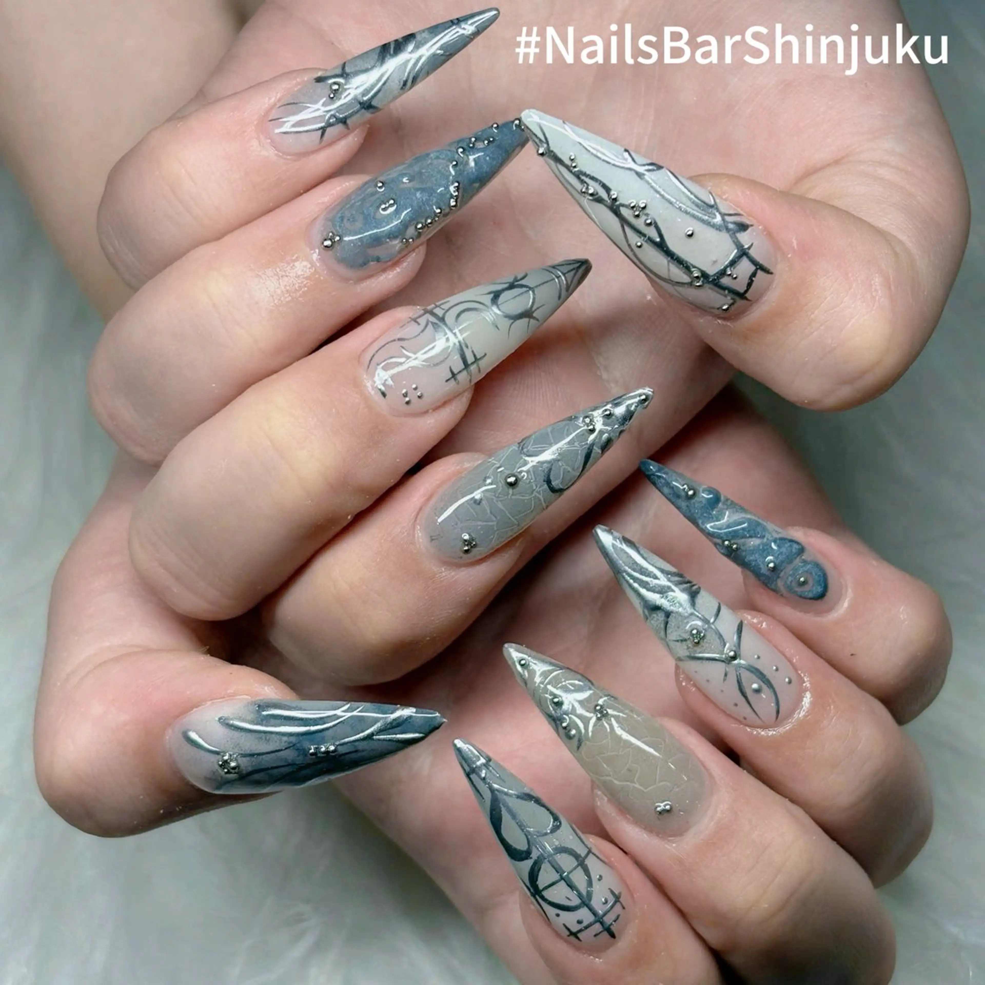 ネイル 長さ出し フレンチネイル ジェルネイル 韓国ネイル ロングネイル NAILS BAR SHINJUKUのネイルデザイン