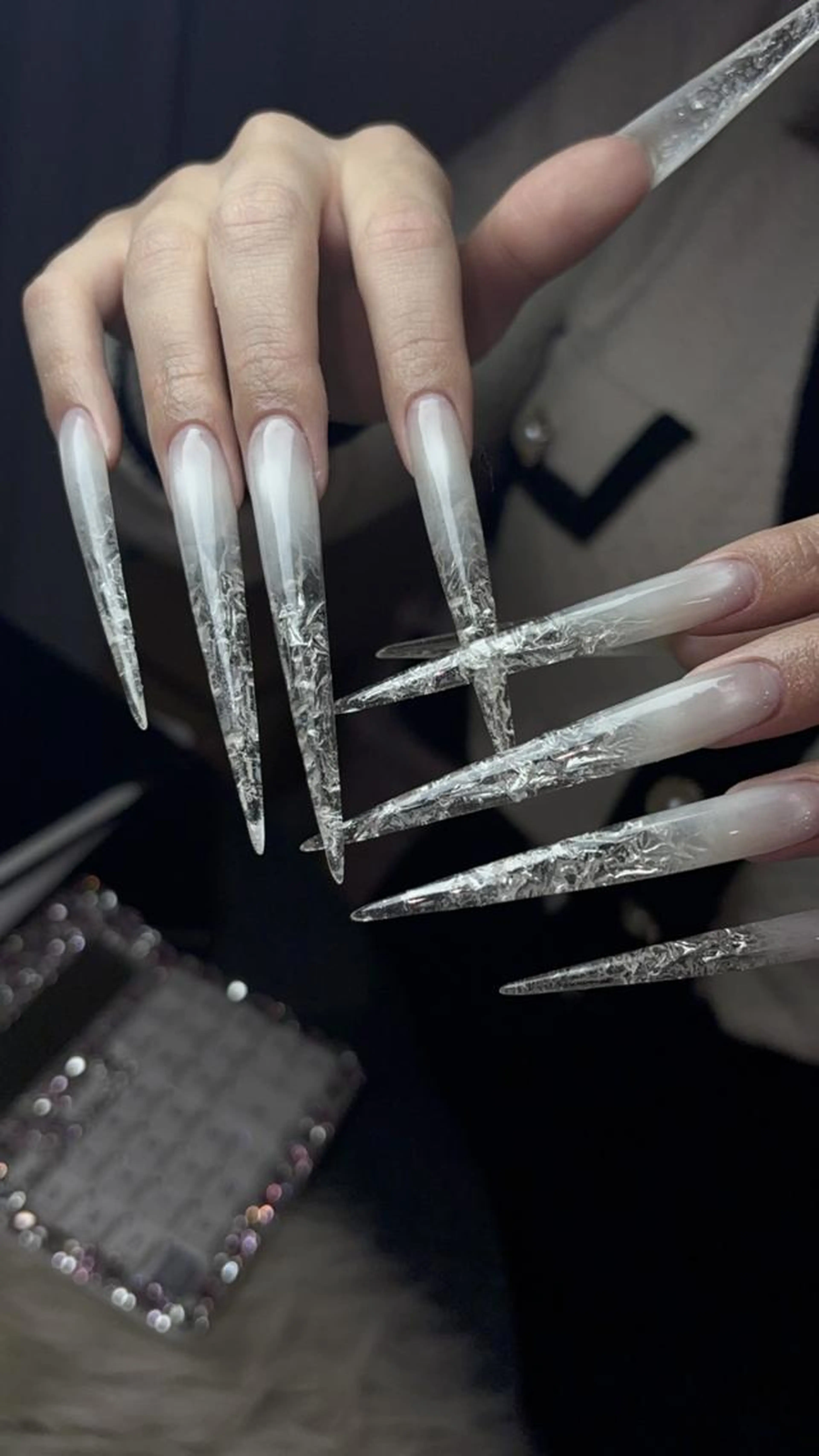 チップ長さだし✨クラッシュネイル¥17,600の写真