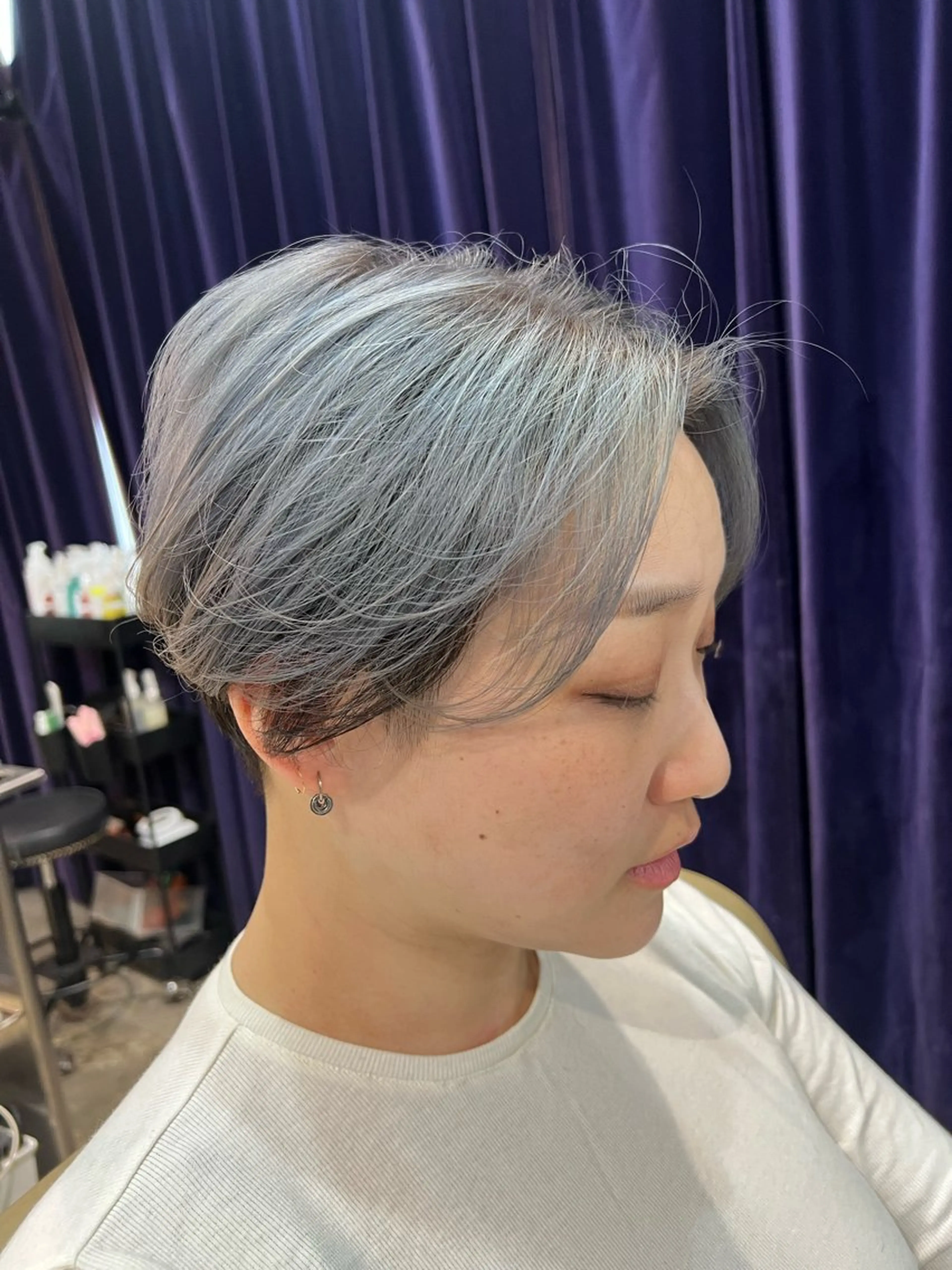 ショート カット ヘアカラー トリートメント 紙屋町ショート /ボブ　パーマ河内蓮のヘアスタイル