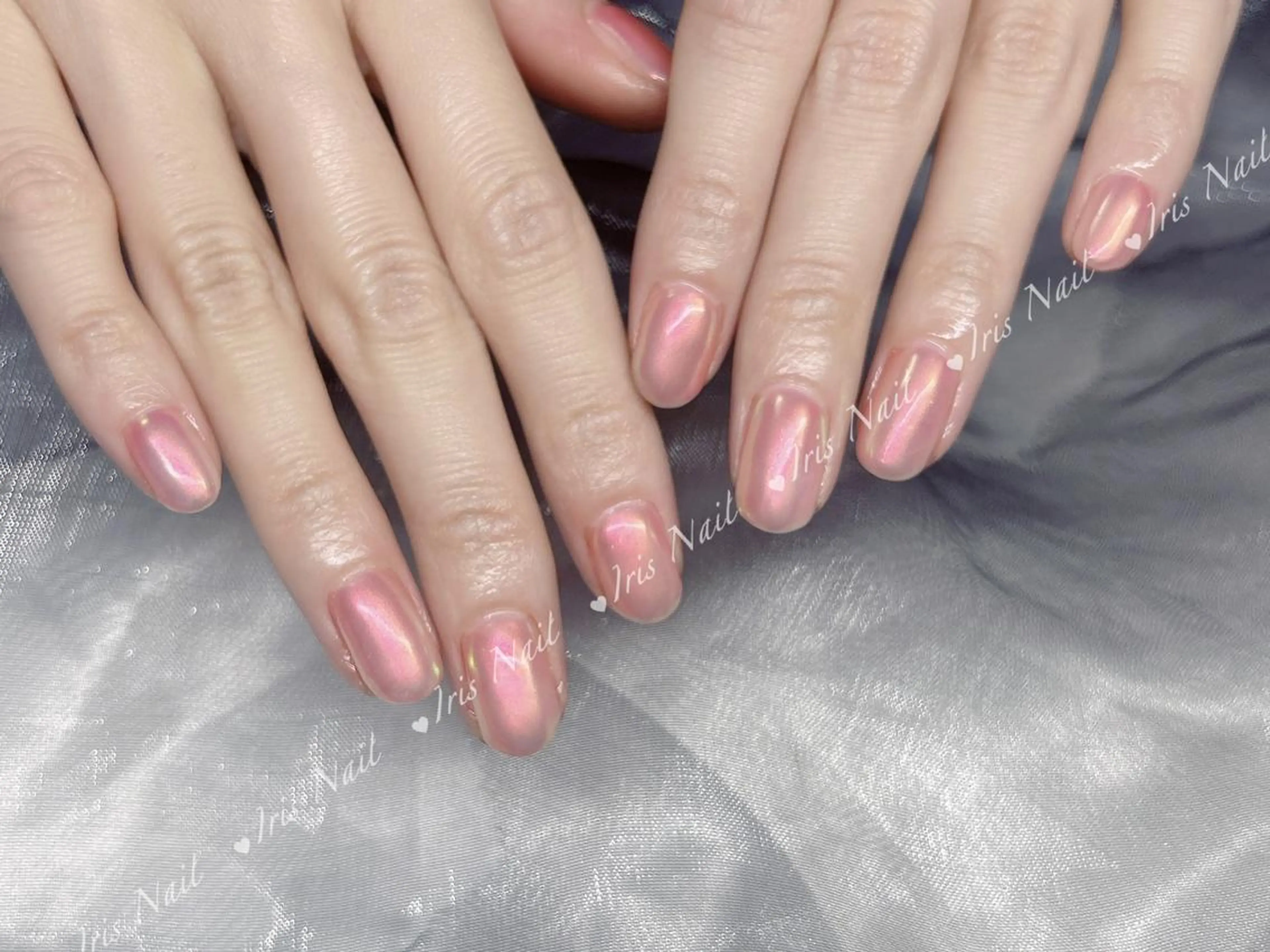ネイル オーロラネイル ピンク ハンドネイル ハンドケア IRIS NAIL大塚のネイルデザイン