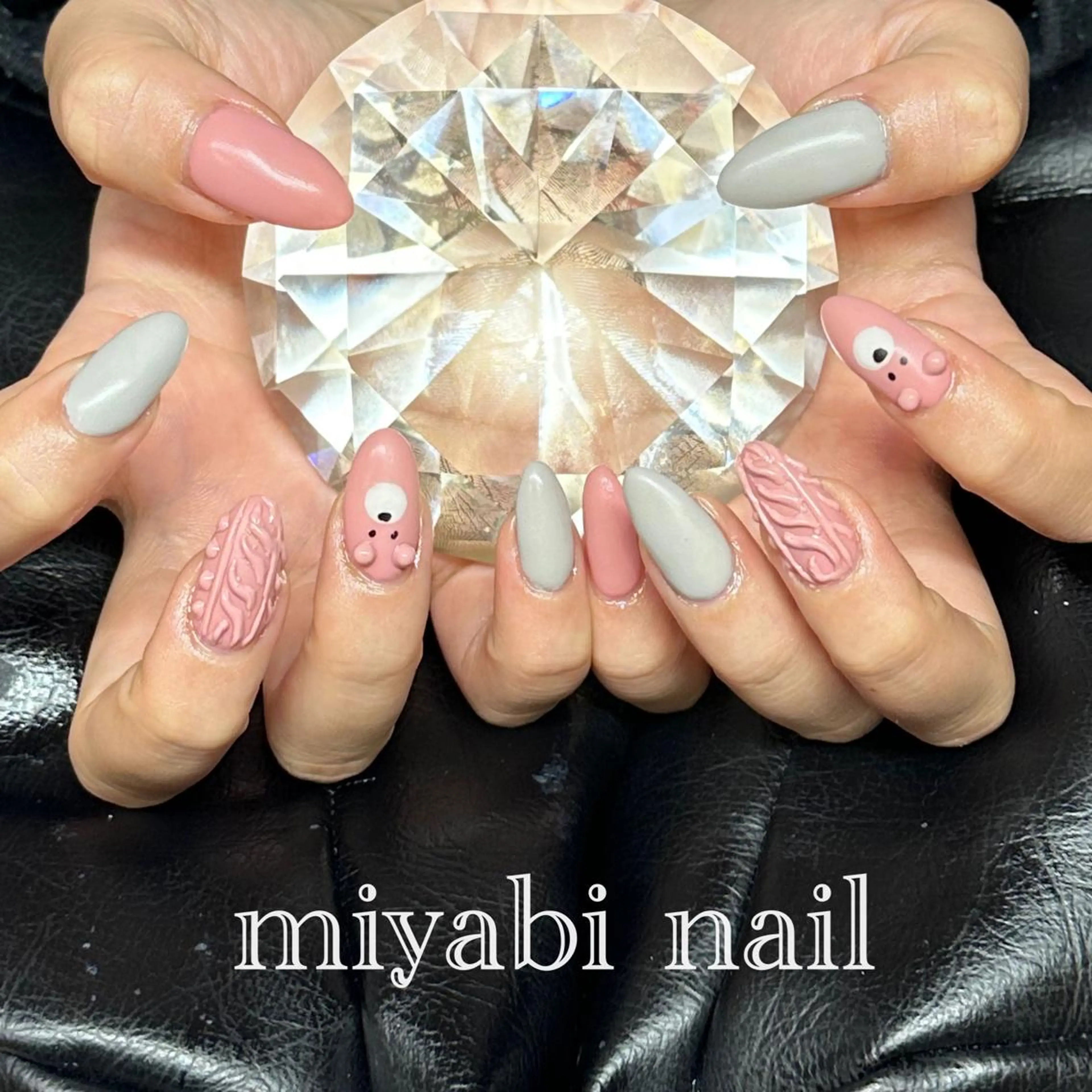 ネイル ジェルネイル マットネイル 持ち込み ピンク 冬ネイル ハンドネイル miyabi nail 桂川駅近くのネイルデザイン