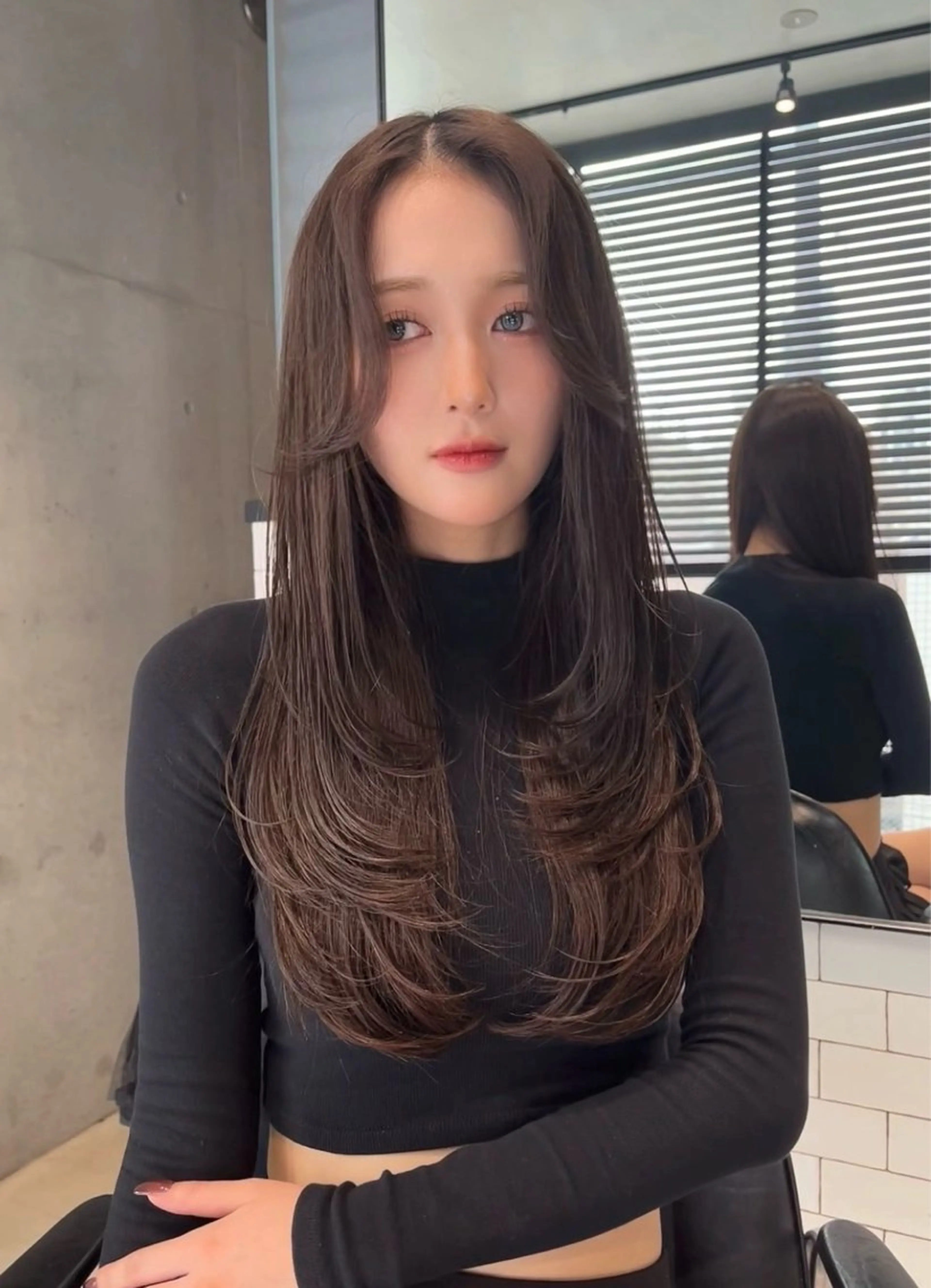 セミロング カラー パーマ カット ヘアカラー トリートメント レイヤー/グレージュ 赤み消し/コウスケのヘアスタイル