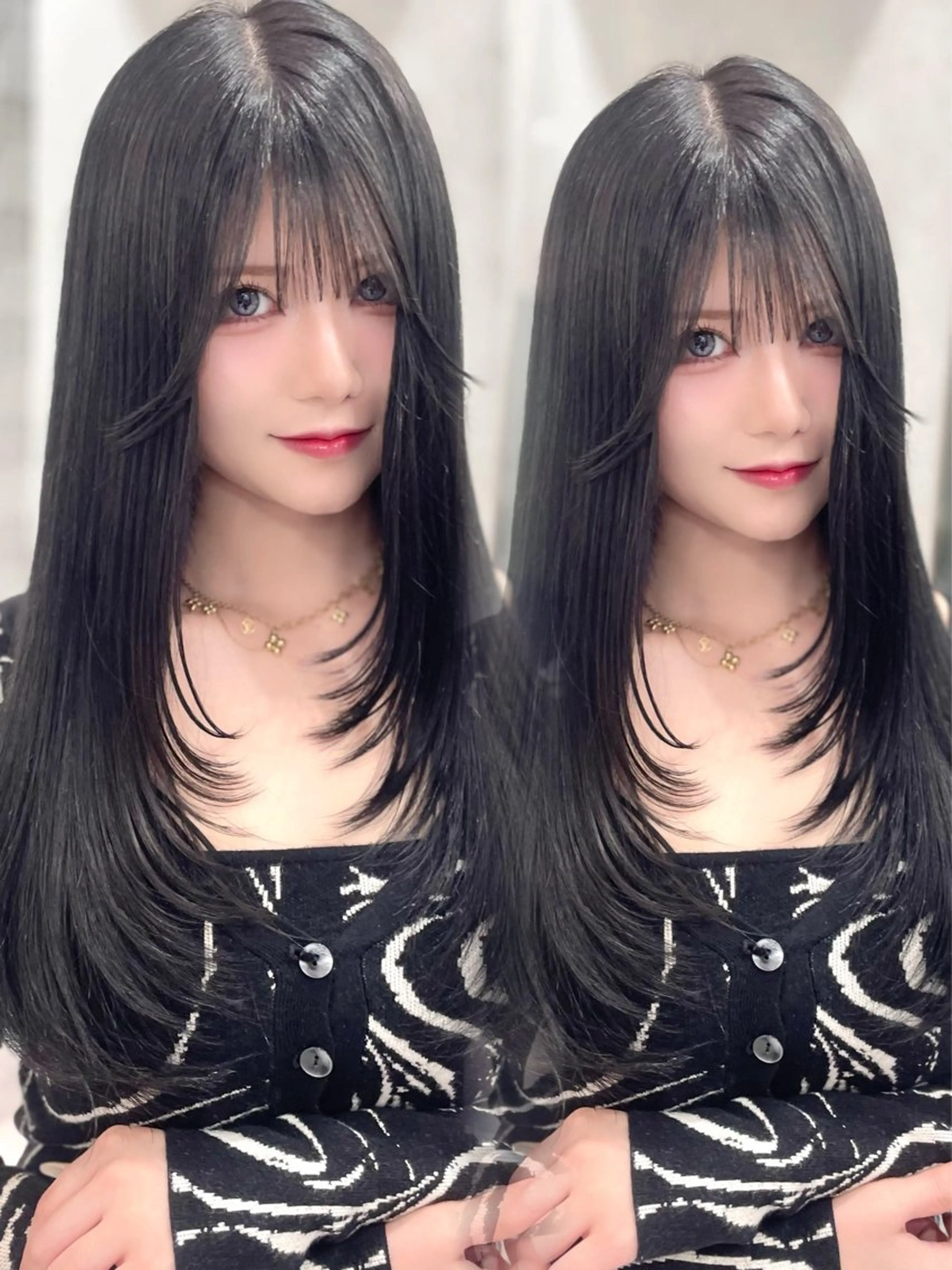 ロング ハイレイヤー レイヤーカット 𝑿𝑬𝑵𝑨 𝐿𝑈𝑁𝐴のヘアスタイル