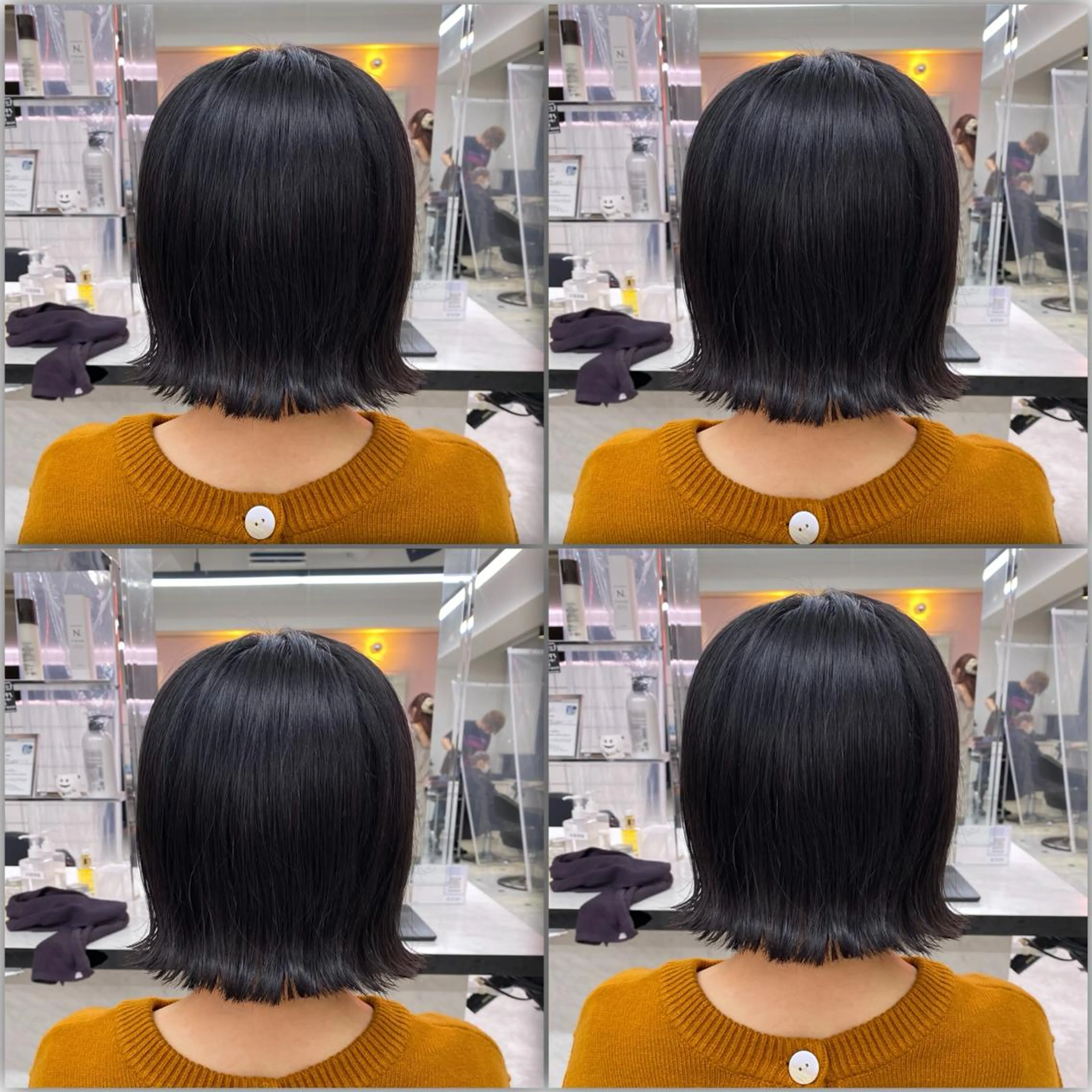 ショート 切りっぱなしボブ ボブ カット トリートメント ヘッドスパ ヘアセット ダブルカラー 韓国ヘアKYONのヘアスタイル