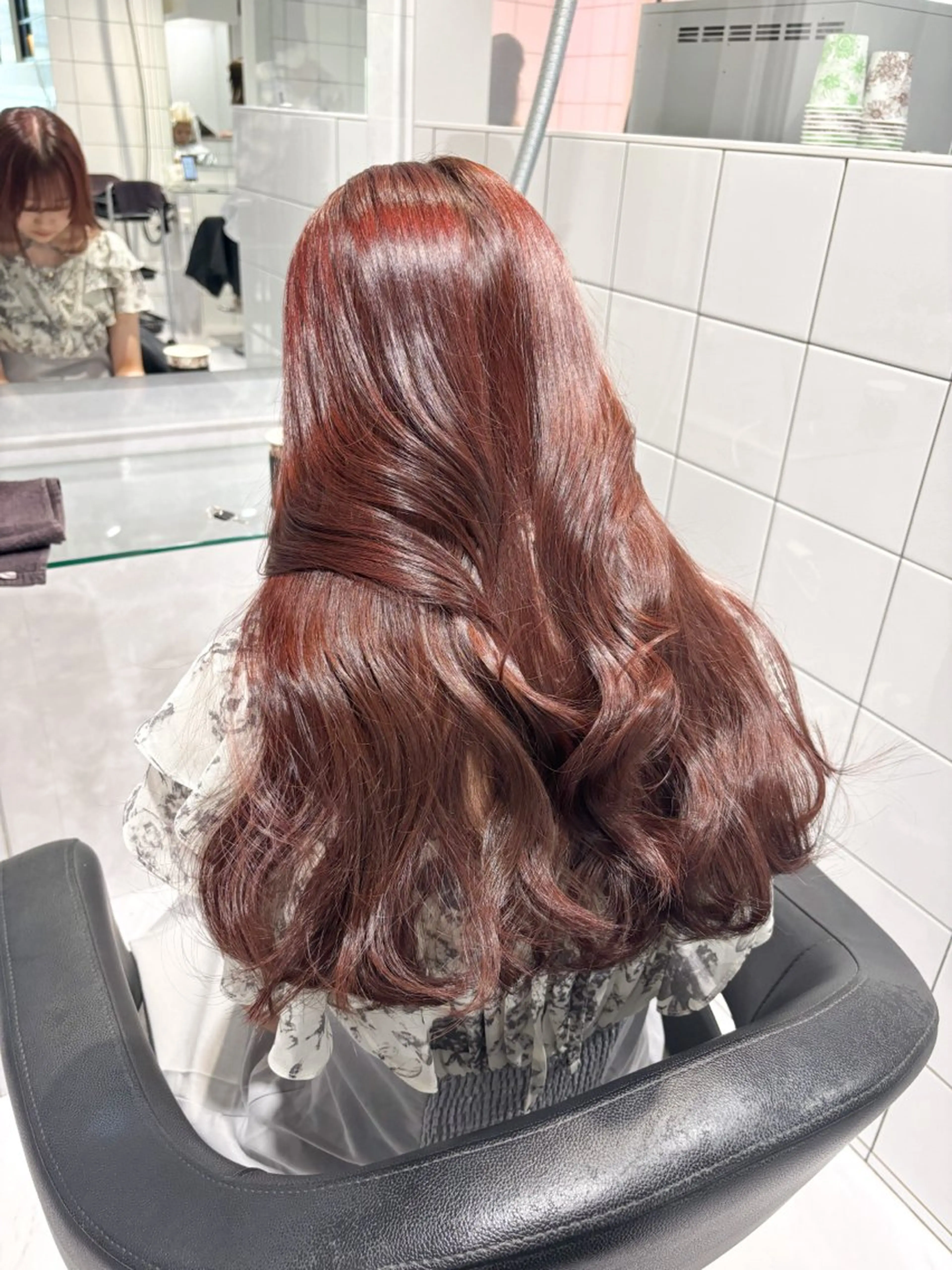 ロング カラー ベージュカラー ブリーチ ブリーチなしカラー ピンクカラー 表参道♡暗髪^ྀི 艶カラー♡アユミのヘアスタイル