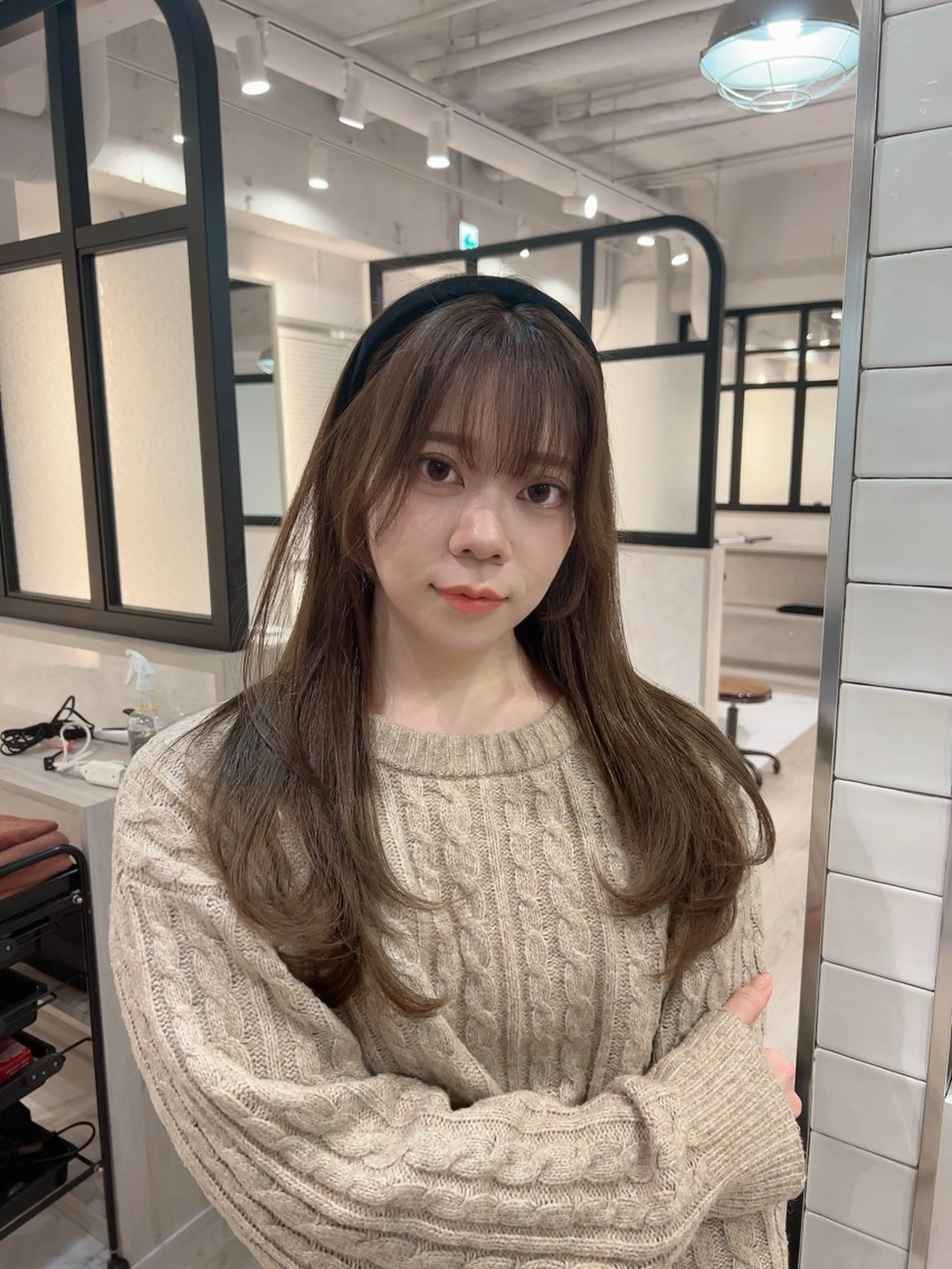 ロング カラー カット ヘアカラー トリートメント &chaLme   心斎橋所属・emi/髪質改善/ 韓国風/艶カラーのヘアスタイル