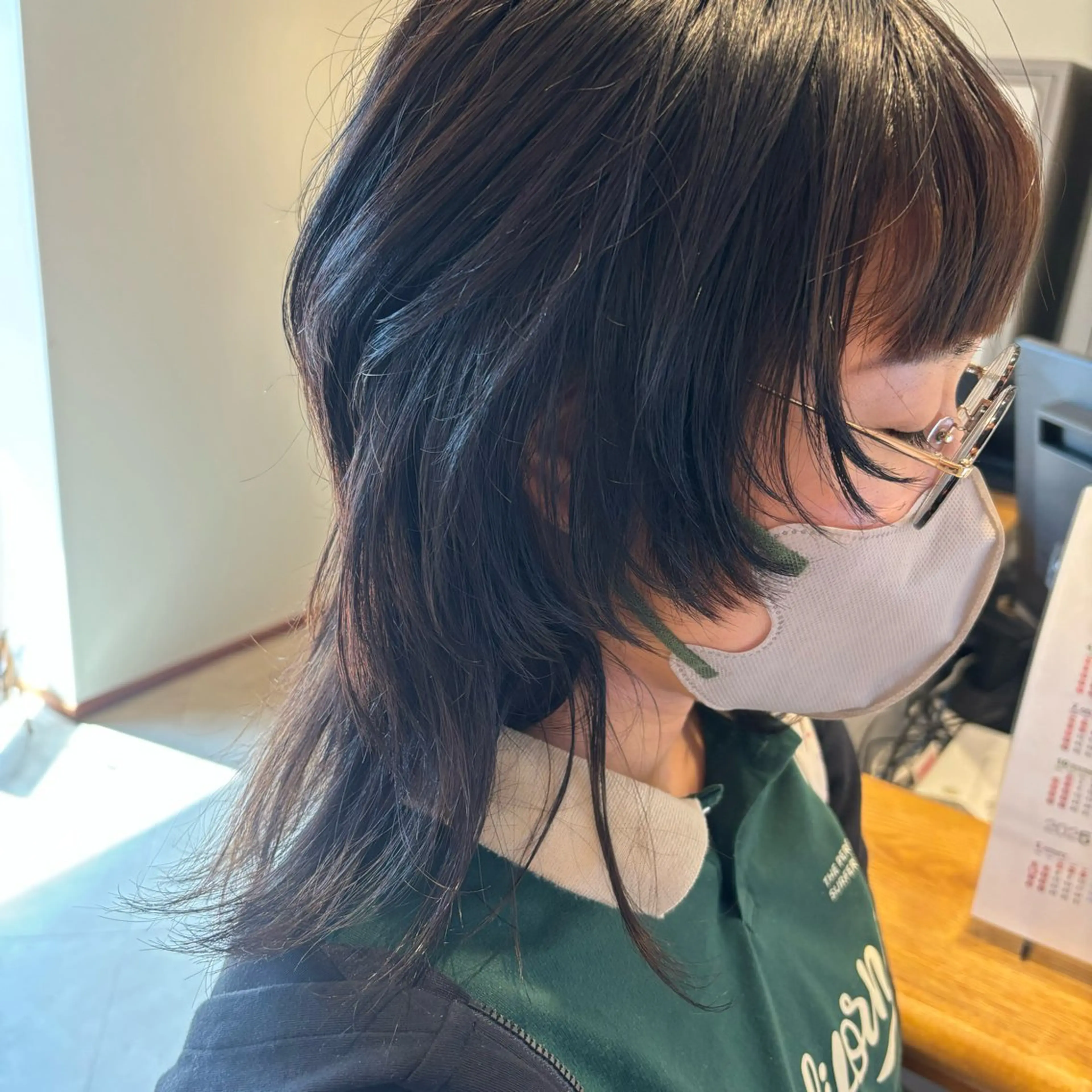 ミディアム 顔周りカット レイヤーカット ウルフカット ウルフレイヤー カット 縮毛矯正 トリートメント Jill franc _ ayanoのヘアスタイル