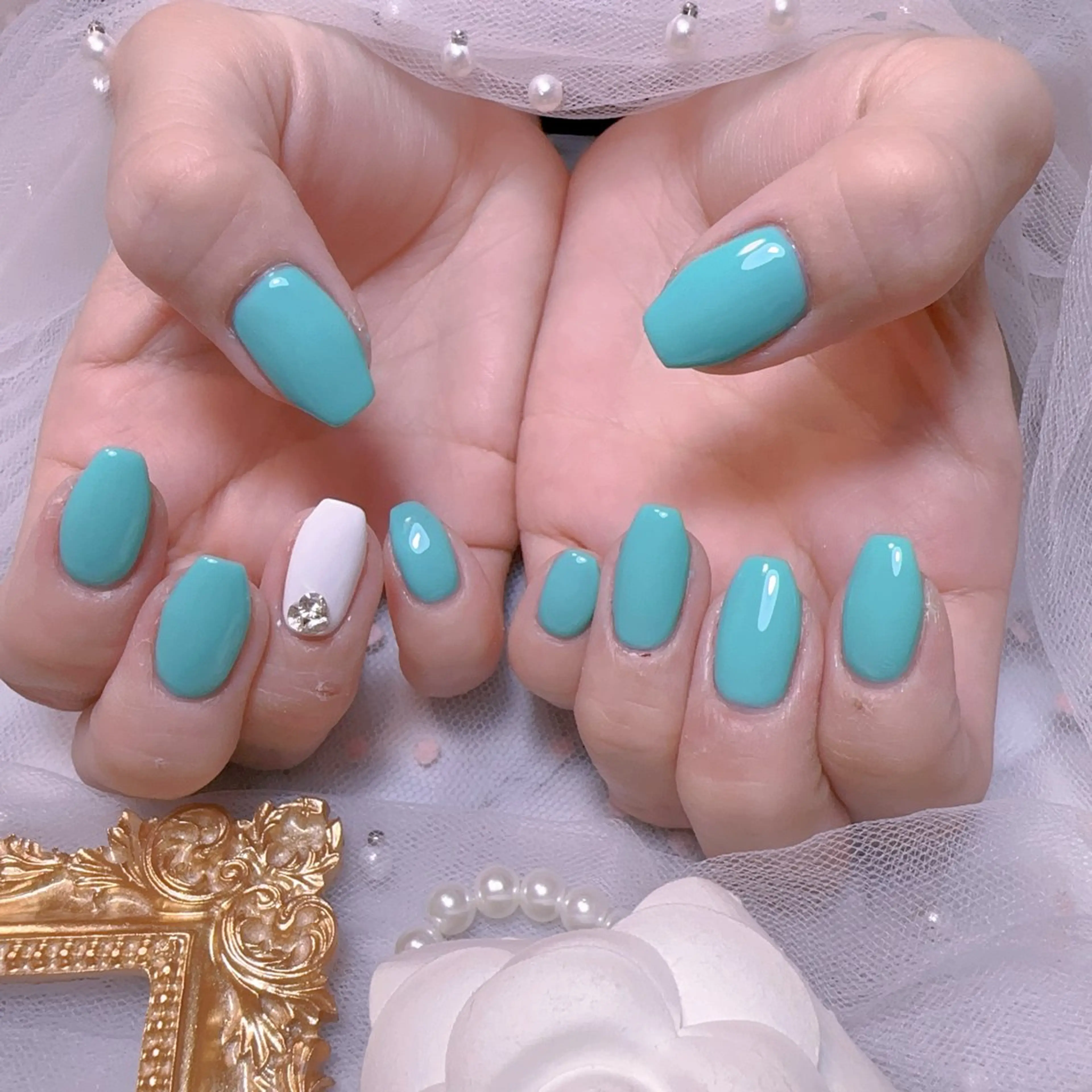 ネイル オーロラネイル フットネイル 韓国ネイル ラメ(グリッター) ラメグラデーション ハンドネイル Belle nail salon 新小岩のネイルデザイン