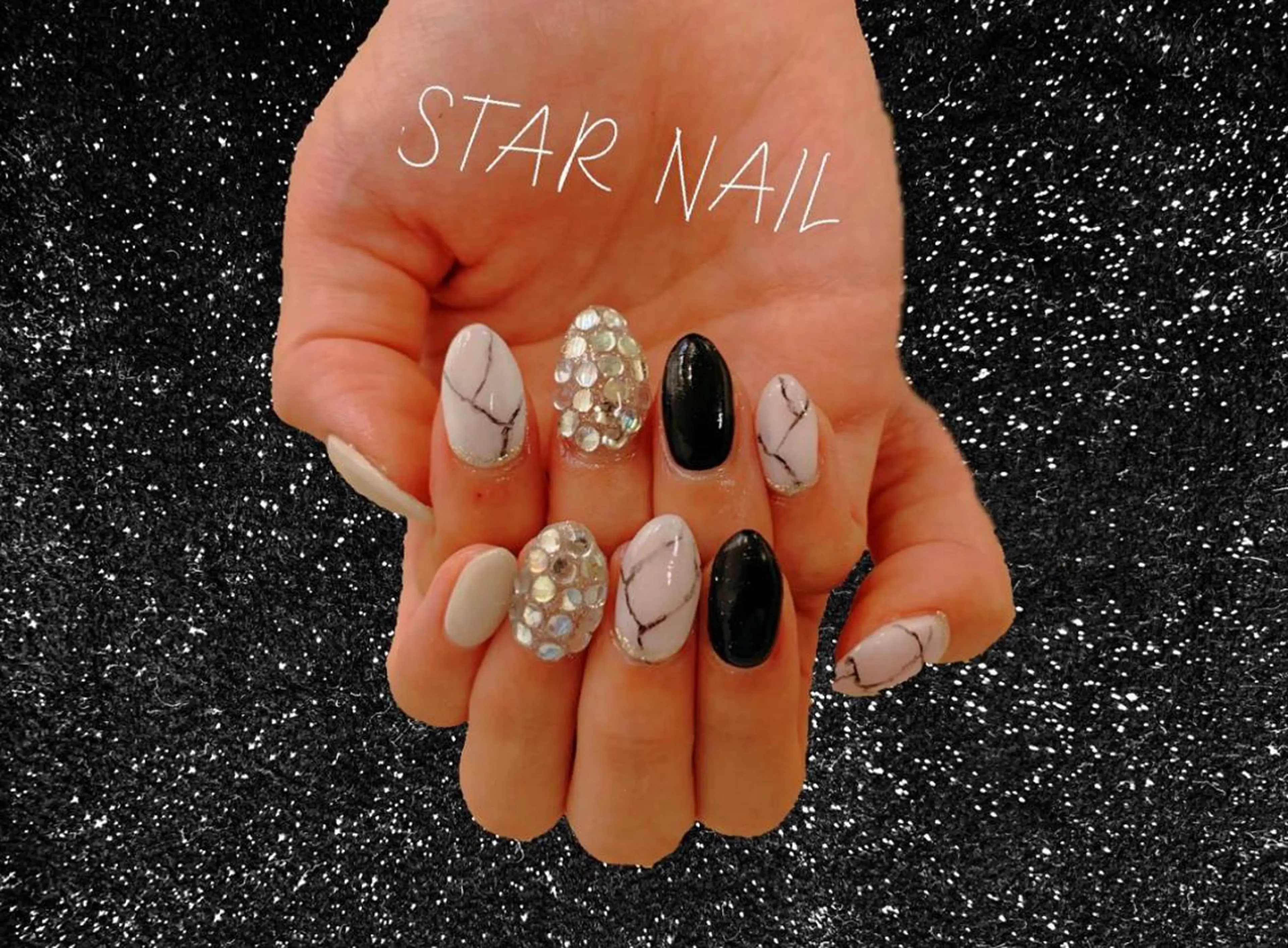 ネイル 大理石ネイル(マーブル) 持ち込み ストーンネイル STAR NAIL所属・STAR NAILのネイルデザイン