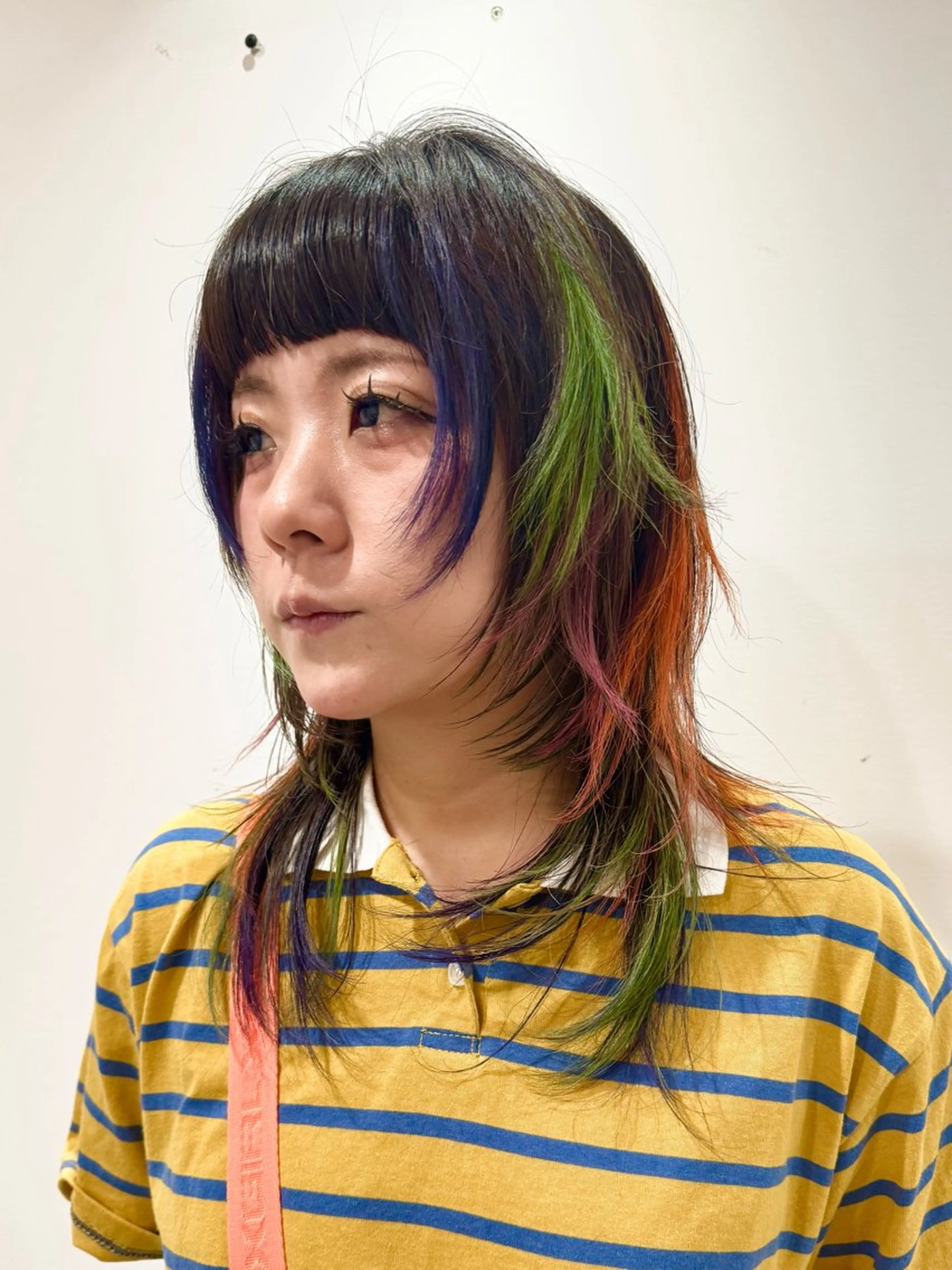 セミロング カラー ハイトーンカラー ハッシュカット レイヤーカット ウルフカット カット ヘアカラー トリートメント ハイトーン/レイヤー /ウルフ⭐️永田⭐️のヘアスタイル