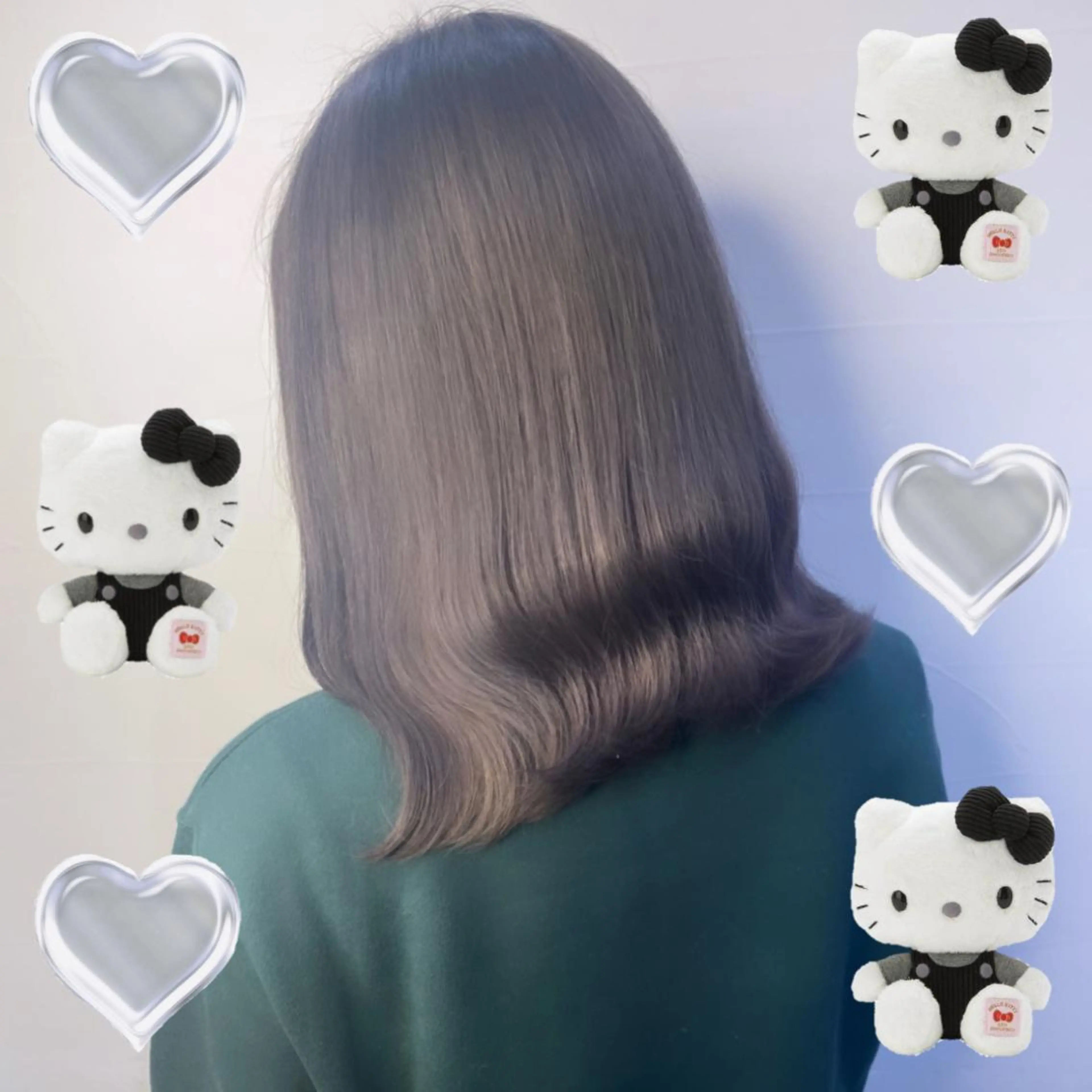 セミロング カラー ダークグレー ダークグレージュ グレージュ ヘアカラー 韓国ヘア特化 💟 ララア 💟のヘアスタイル