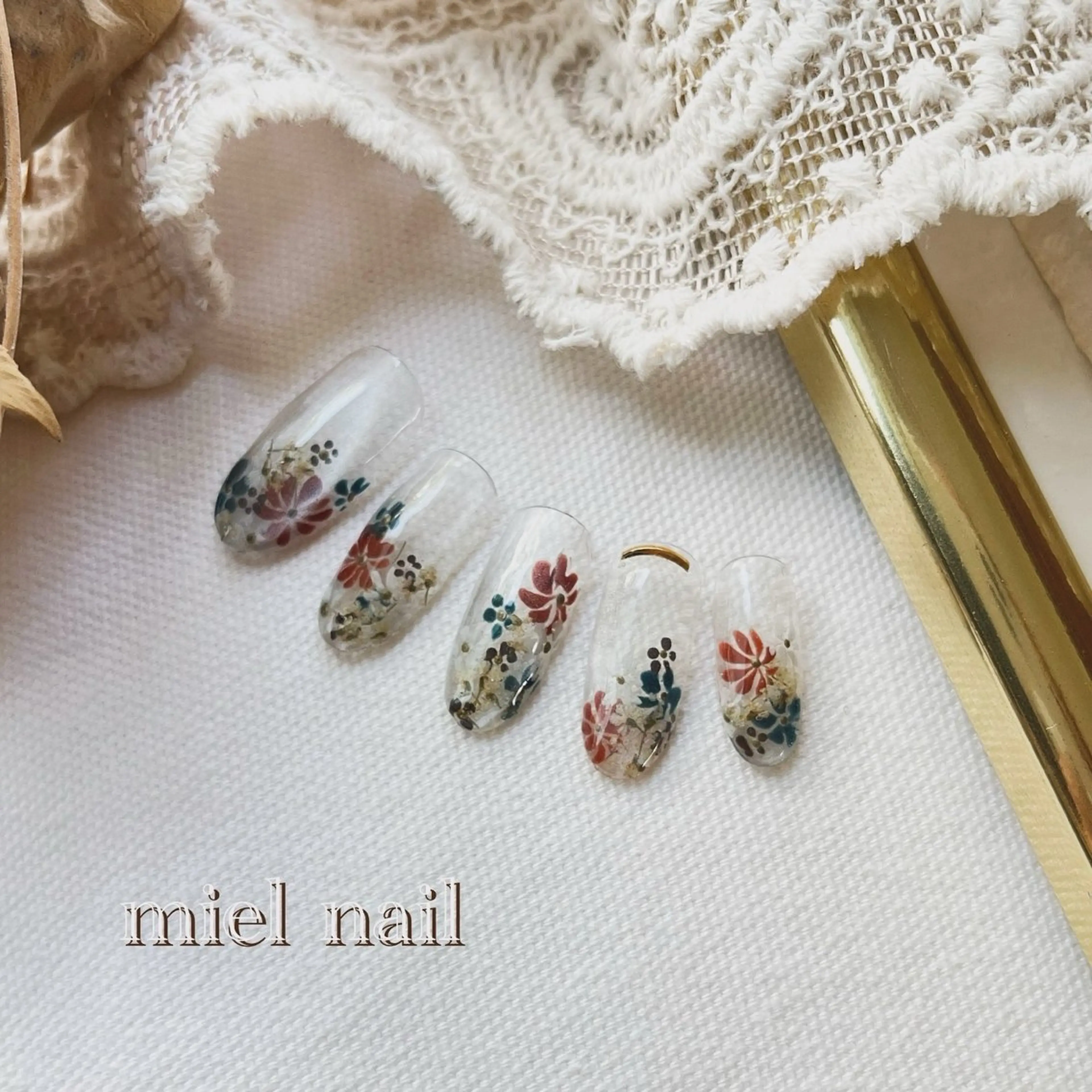 ネイル クリアネイル マグネットネイル ハンドネイル miel nailのネイルデザイン